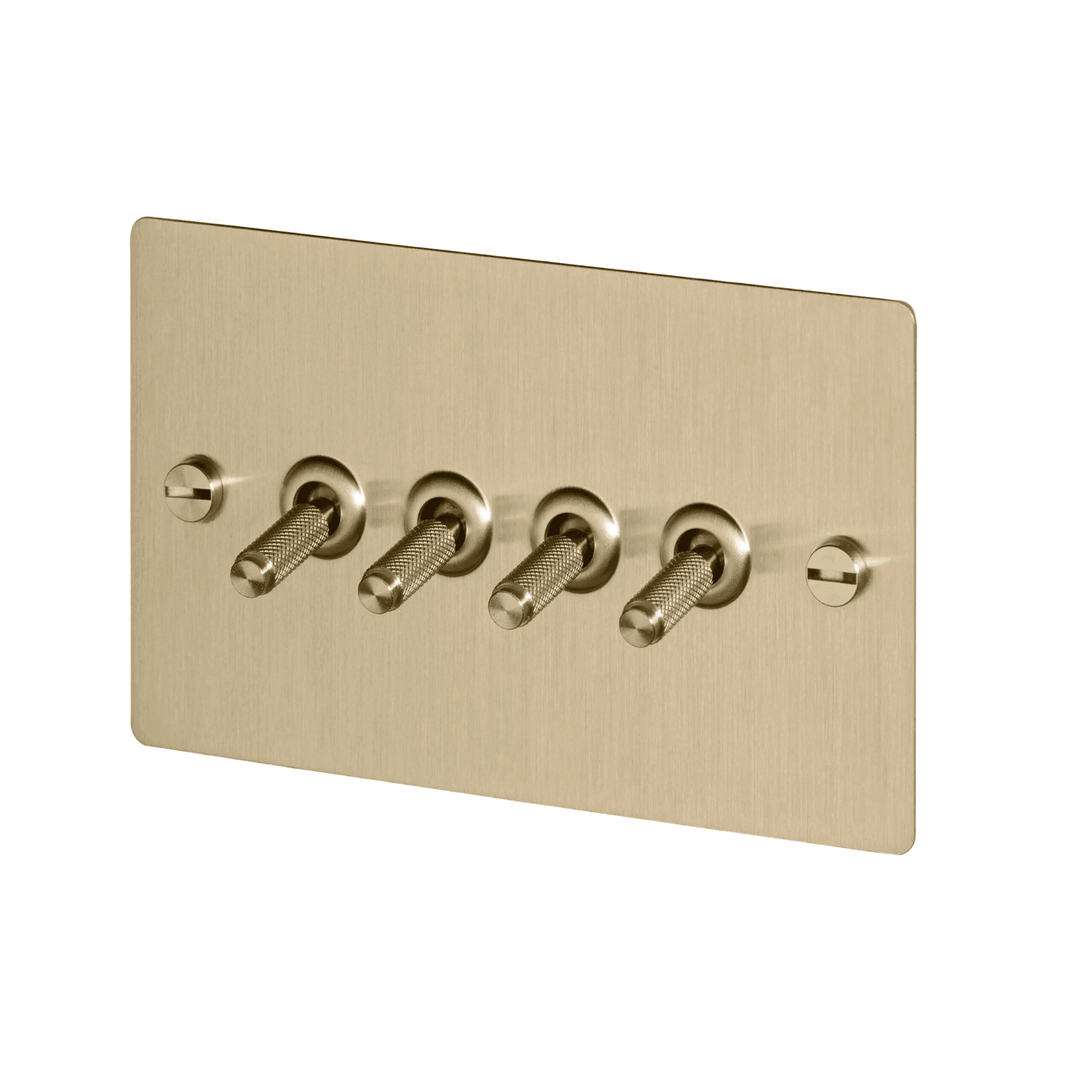 Buster + Punch 4G Toggle Light Switch - Brass Back Plate & Cross Knurl Pattern