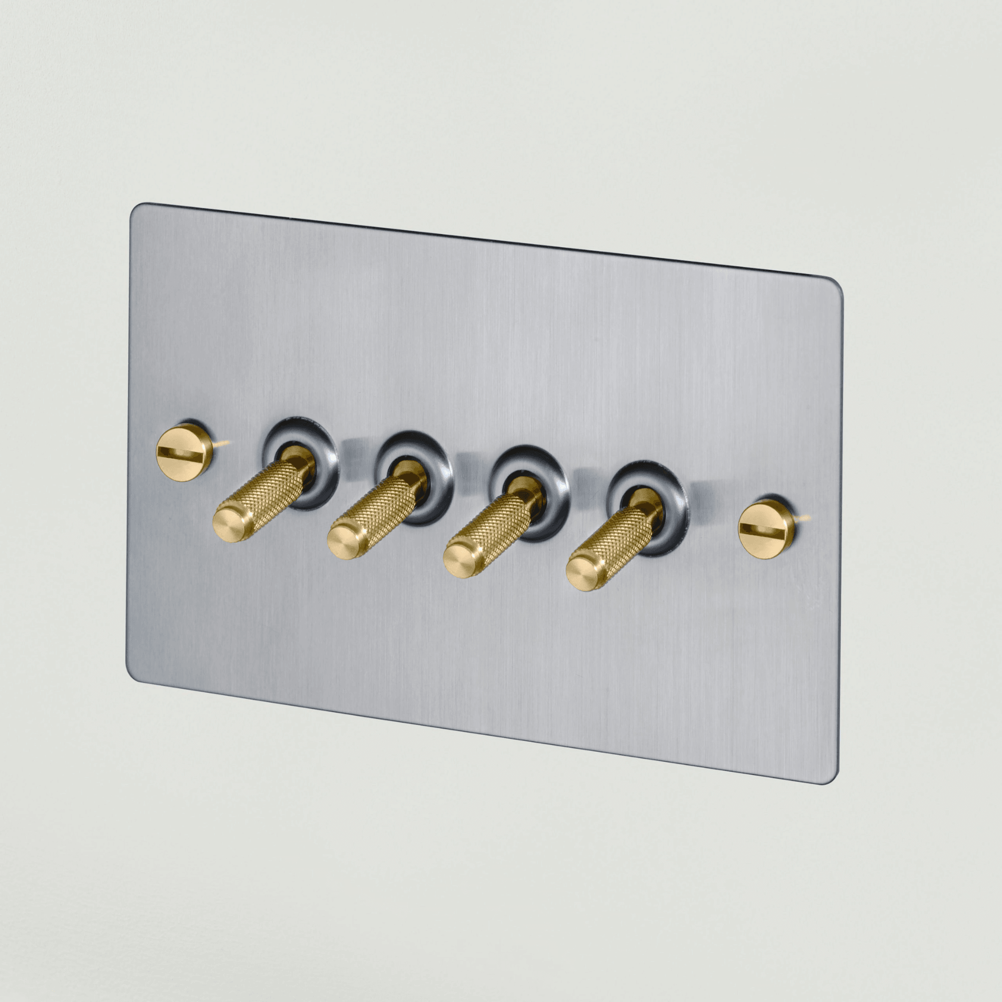 Buster + Punch 4G Toggle Light Switch - Steel Back Plate & Cross Knurl Pattern