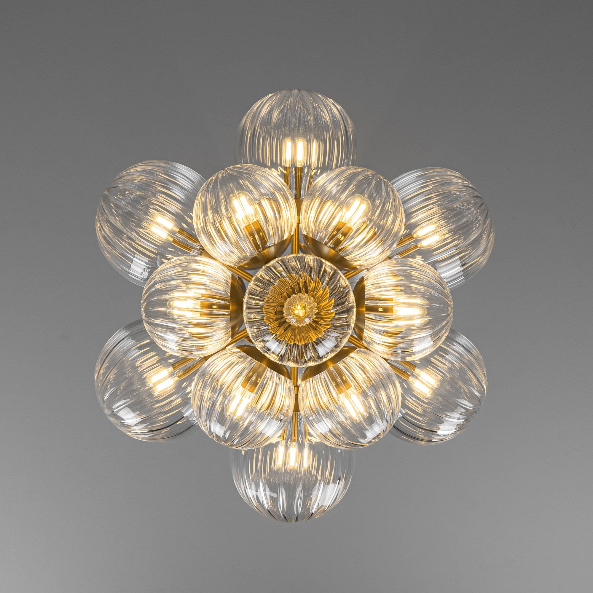 Schwung Nova 19 Light Chandelier - Dries Ribbon Glass