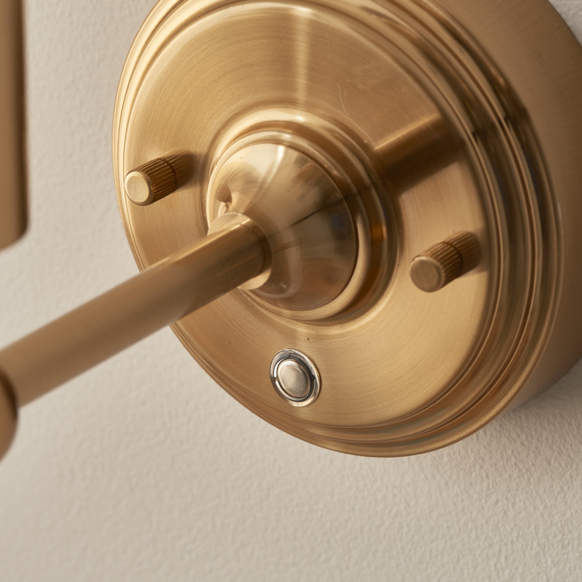 Endon Burley Rechargeable Single Light Wall - Brushed Aged Brass Plate