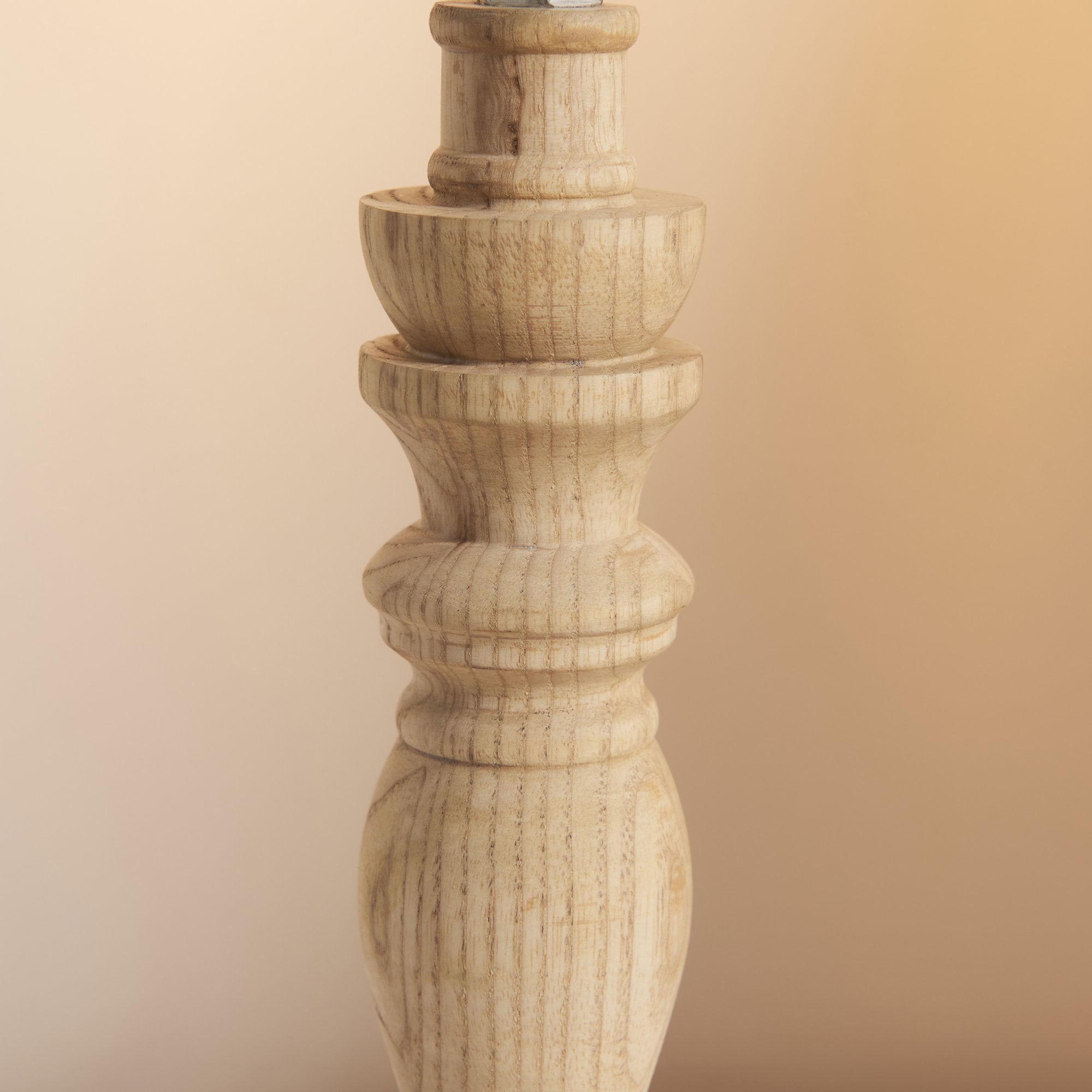Endon Bibury Single Light Table Lamp - Natural Ash & Brushed Aged Brass Plate