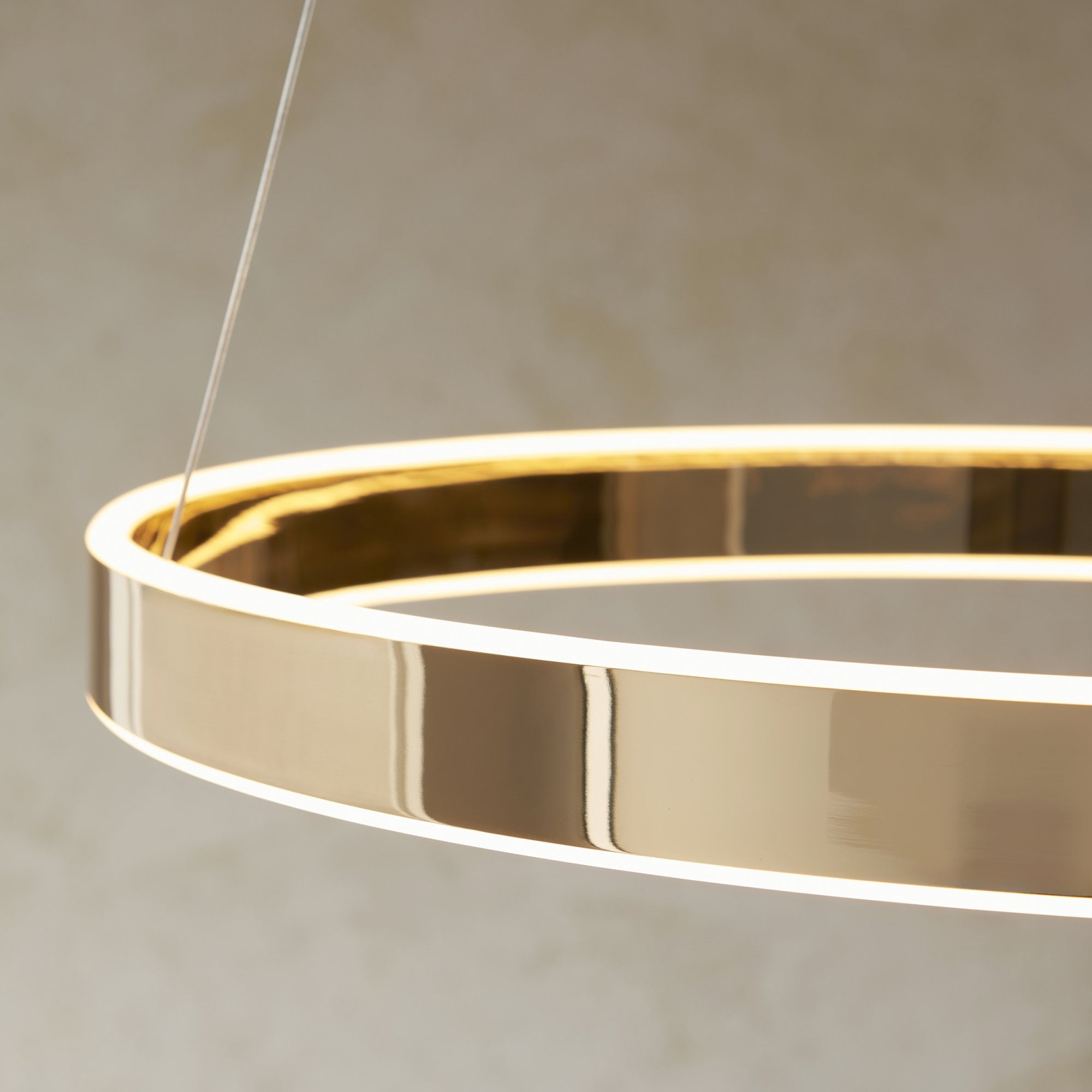 Endon Gen Single Light Pendant - French Gold Finish & Frosted Acrylic