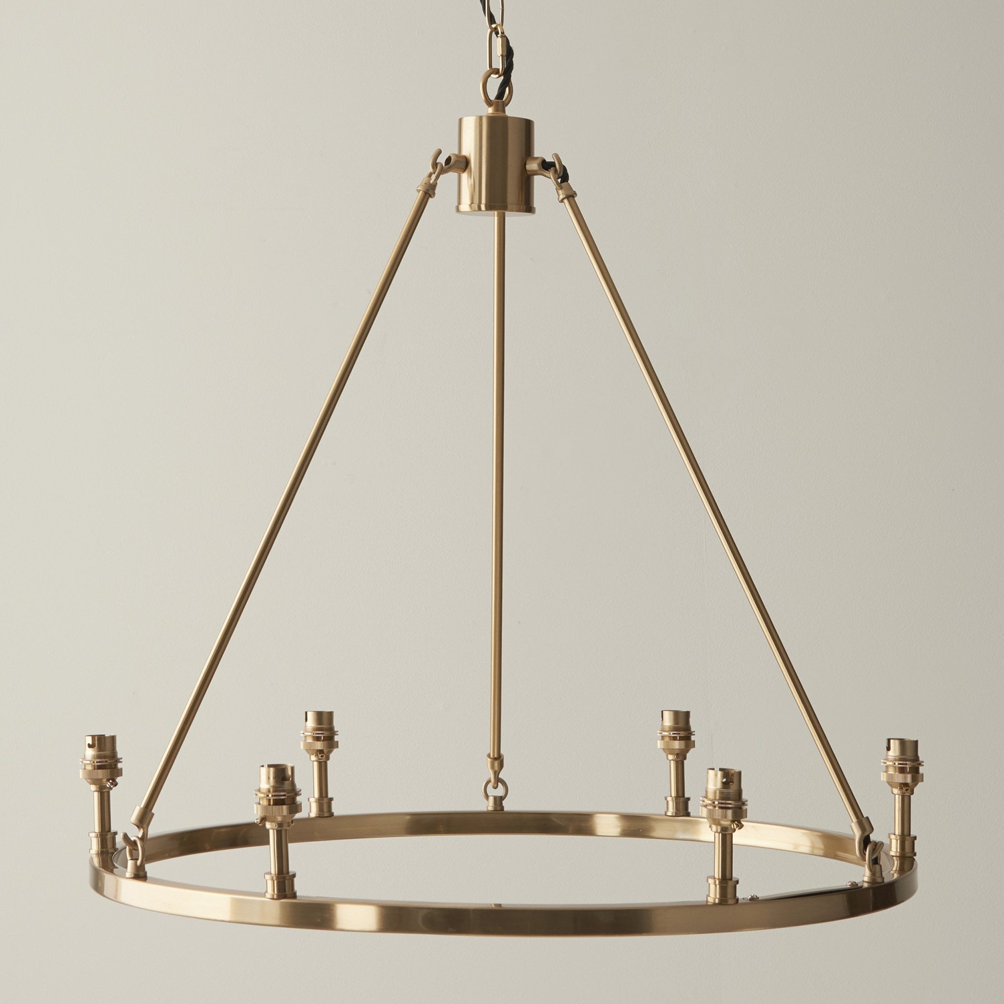 Endon Chester 6 Light Pendant - Brushed Aged Brass Plate
