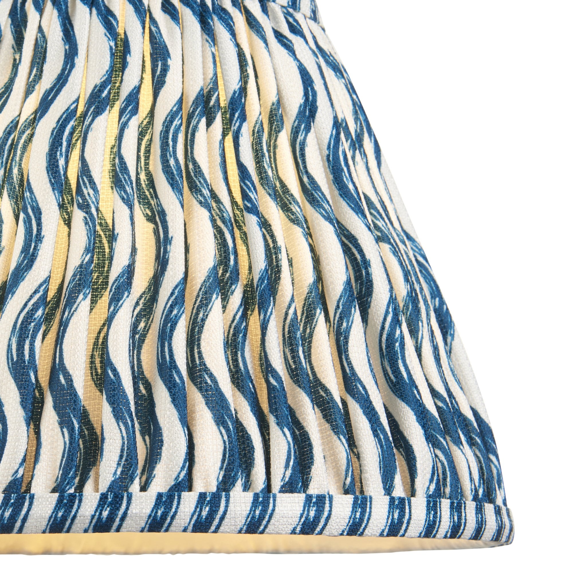 Endon Ripple Single Light Shade 25cm - Marlin Blue Fabric