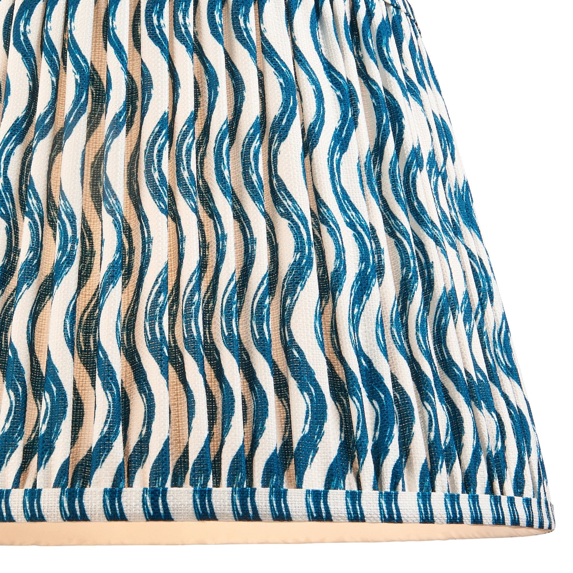 Endon Ripple Single Light Shade 35cm - Marlin Blue Fabric