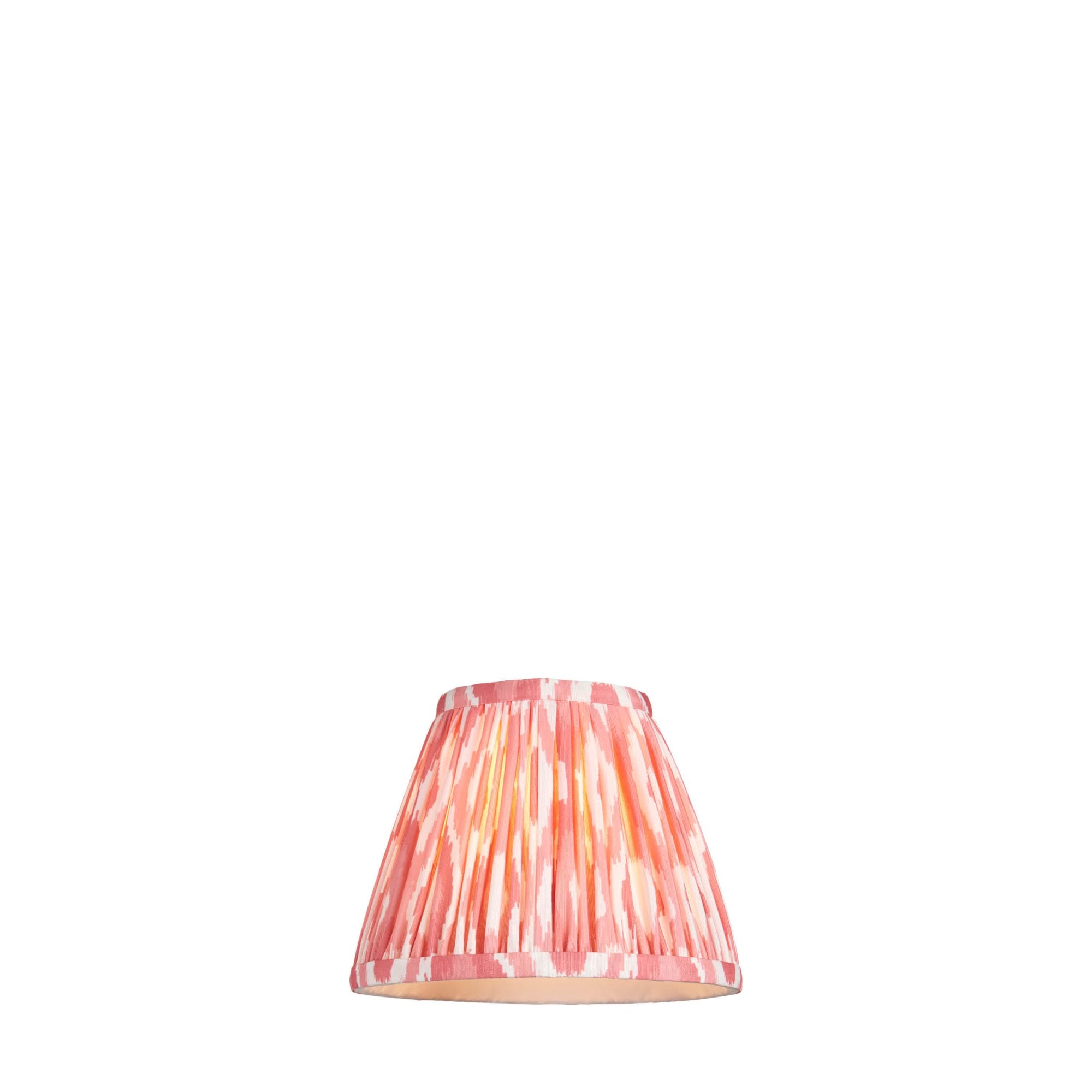 Endon Ikat Single Light Shade 16cm - Coral Pink Fabric