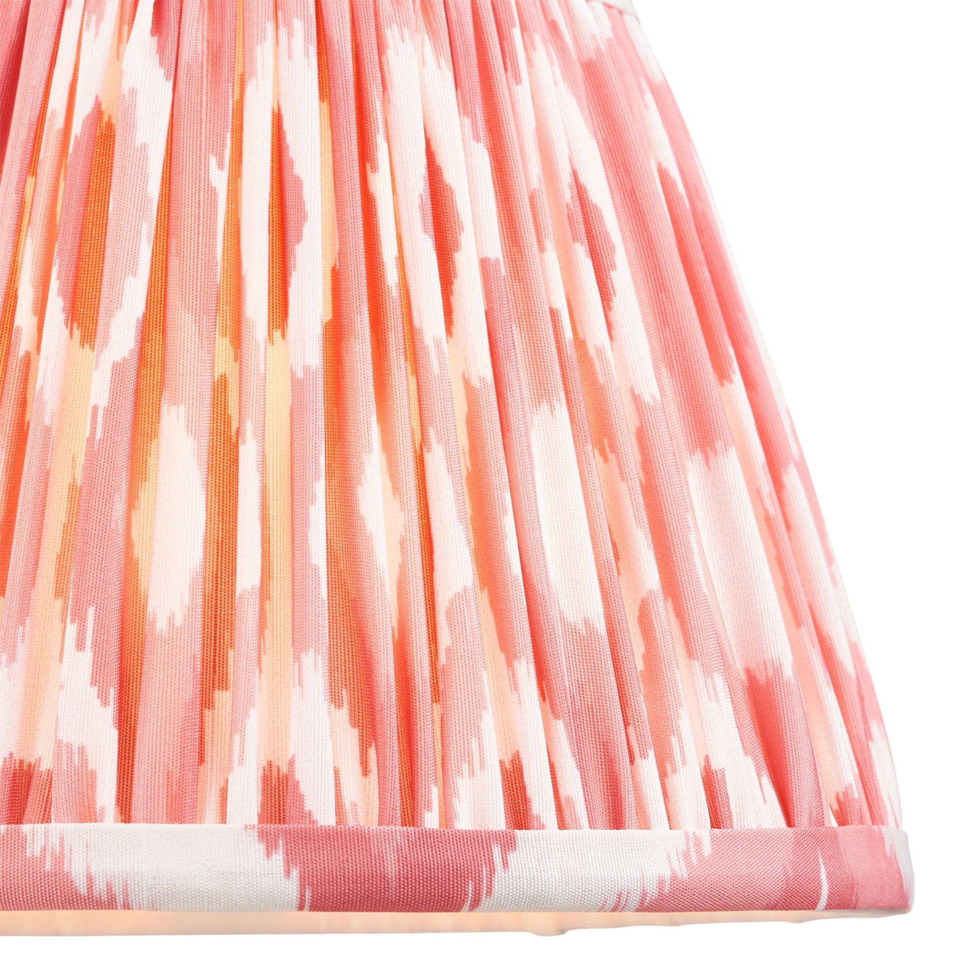 Endon Ikat Single Light Shade 20cm - Coral Pink Fabric
