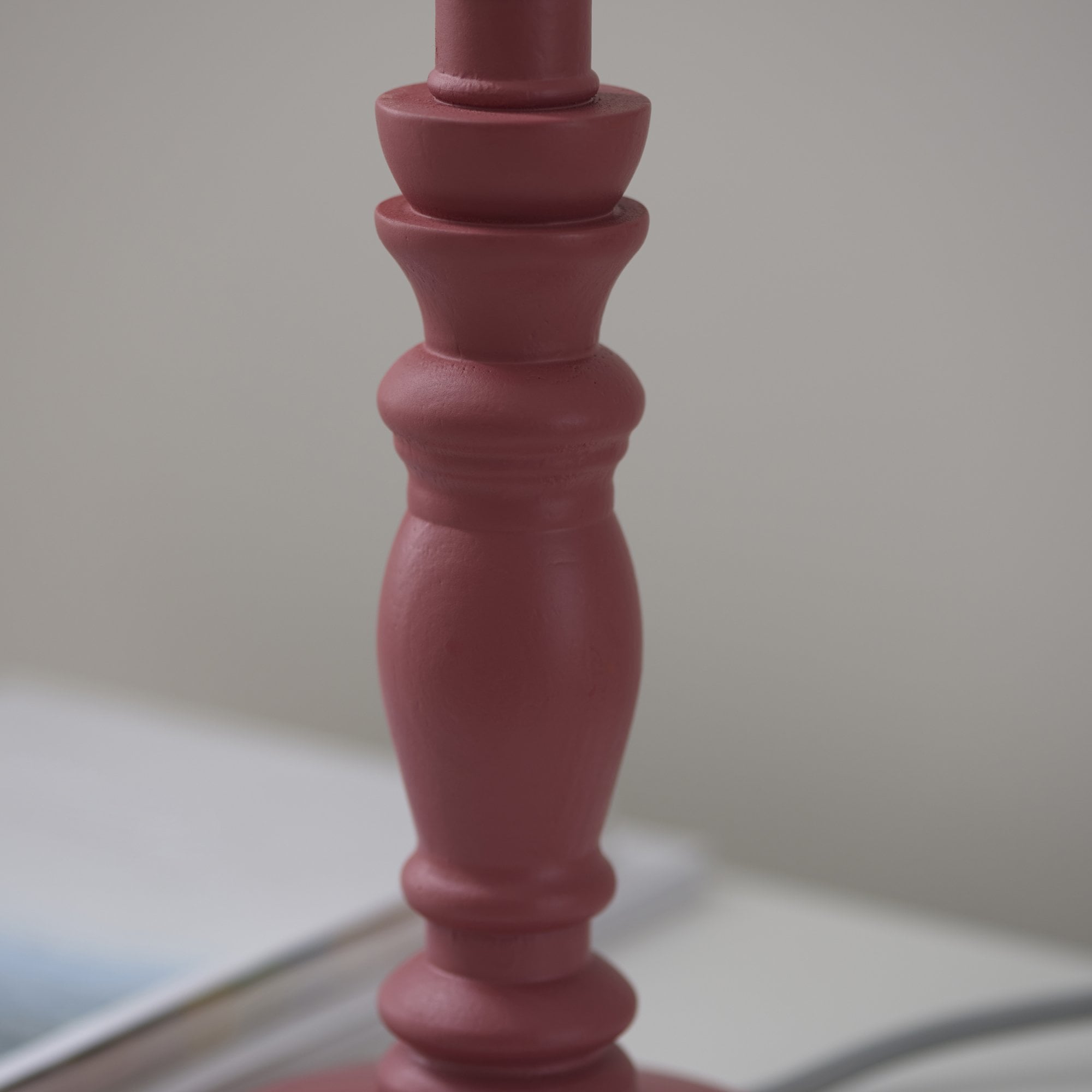 Endon Bibury Single Light Table Lamp - Satin Pink Clay Paint & Brushed Aged Brass Plate