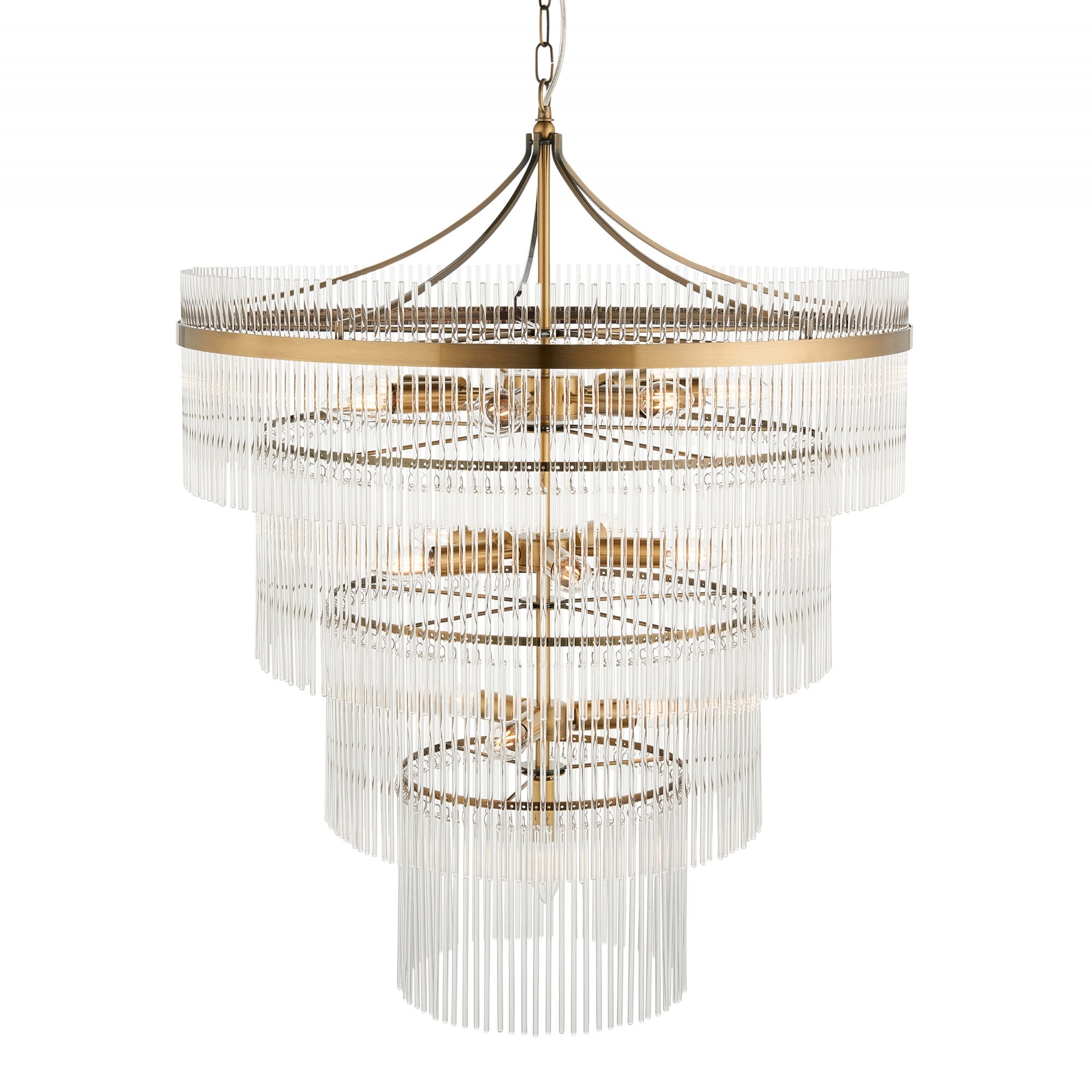Endon Marietta 16 Light Pendant - Antique Brass Plate & Clear Glass