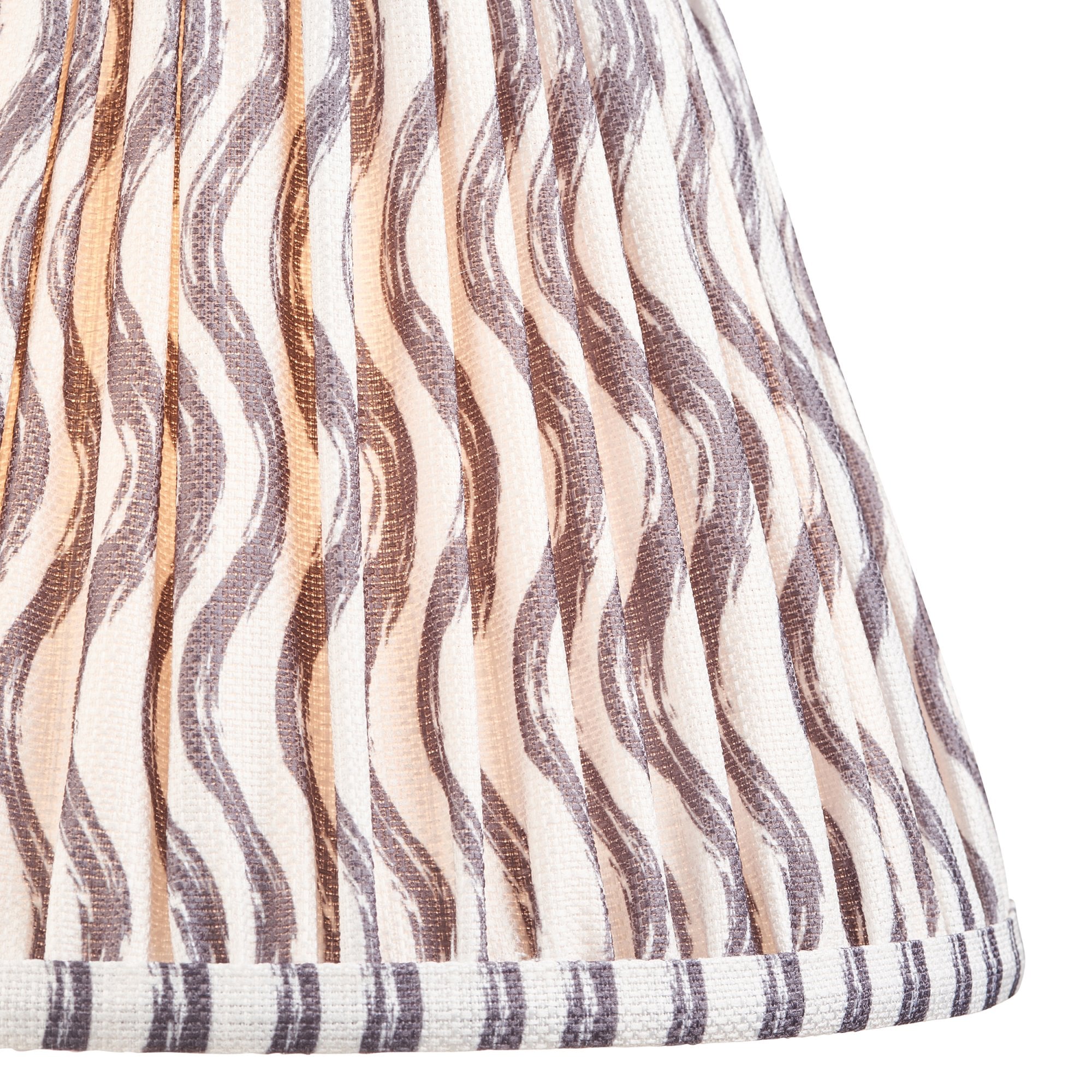 Endon Ripple Single Light Shade 25cm - Pearl Grey Fabric