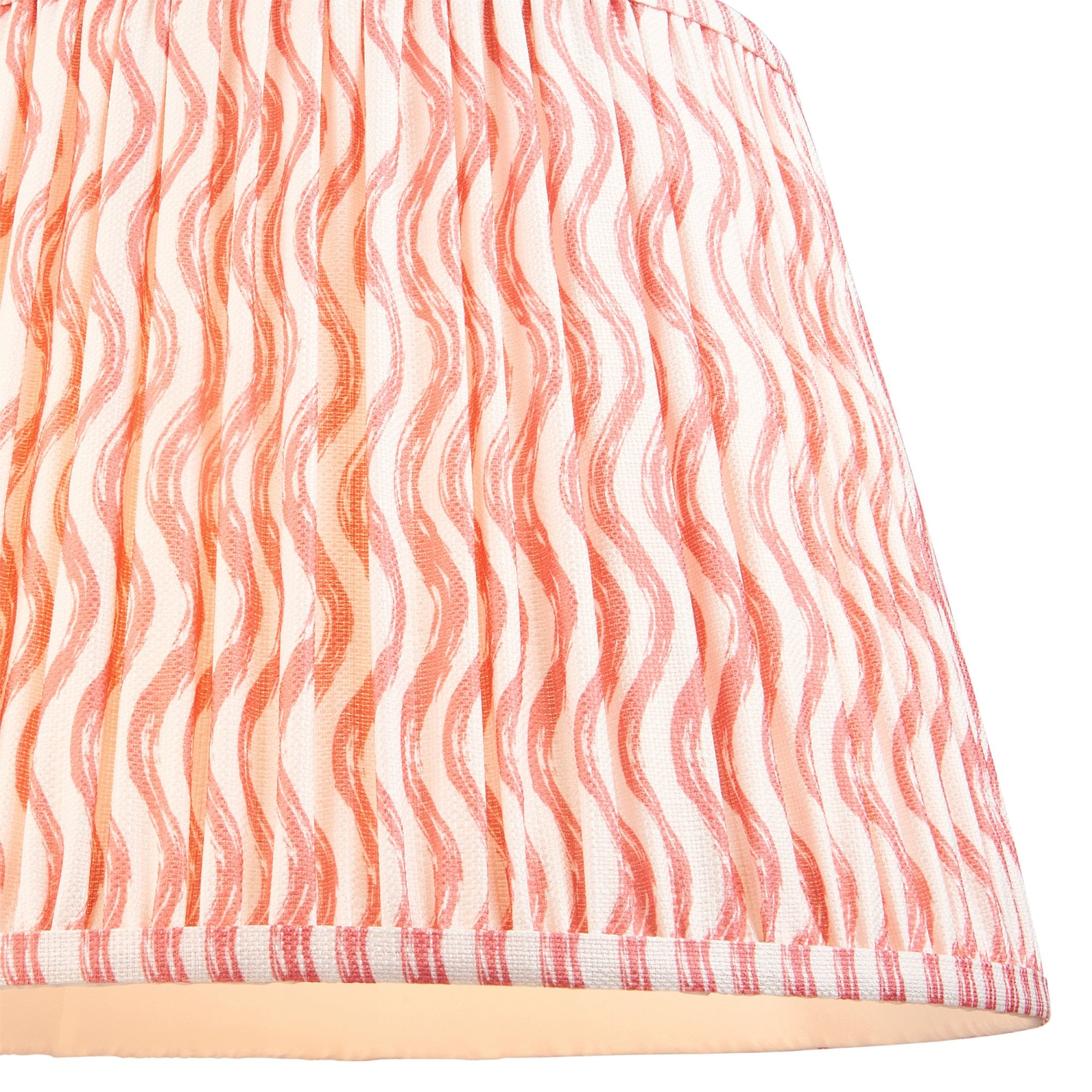 Endon Ripple Single Light Shade 40cm - Coral Pink Fabric