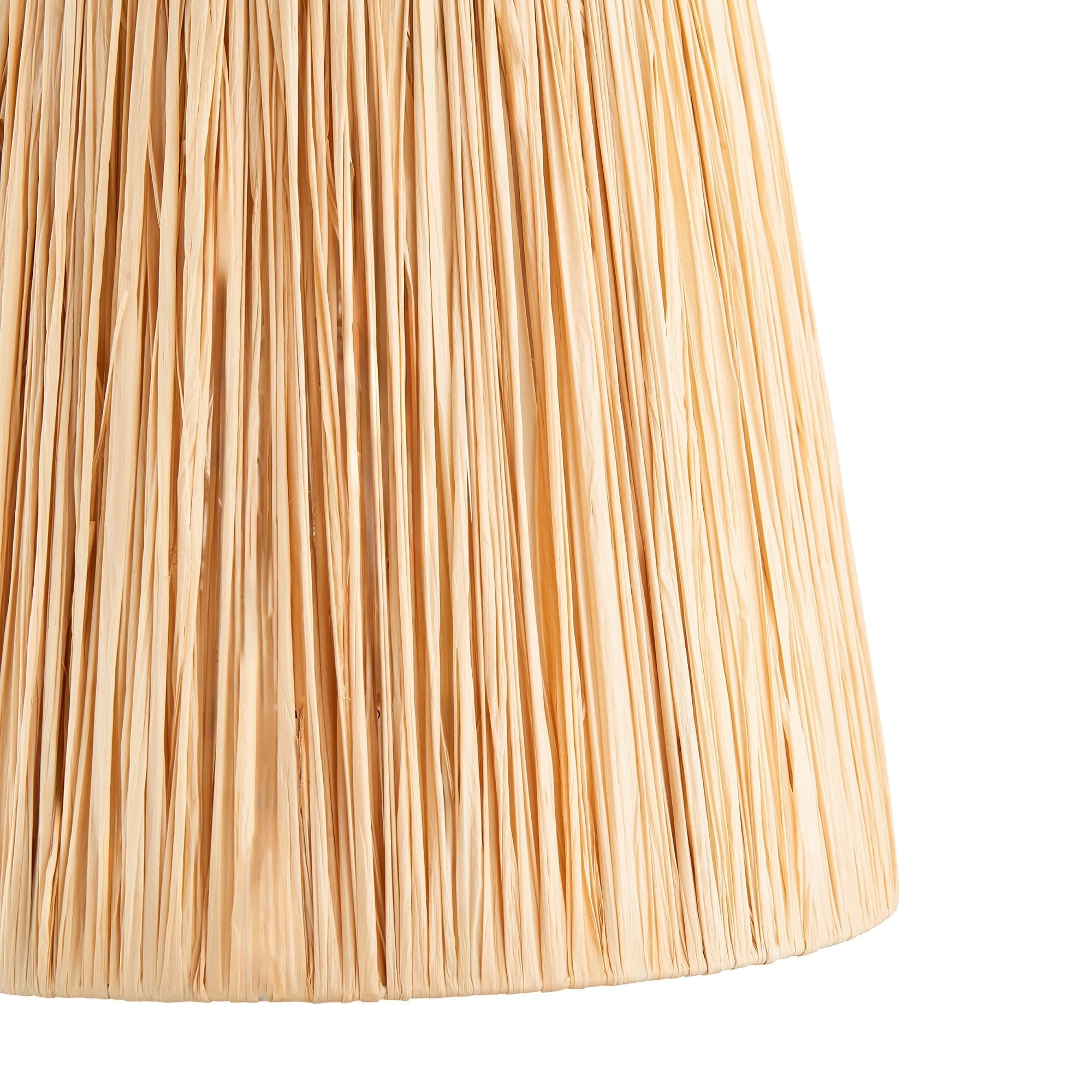 Endon Raffia Single 30cm Tapered Light Shade - Natural Raffia & Matt Black