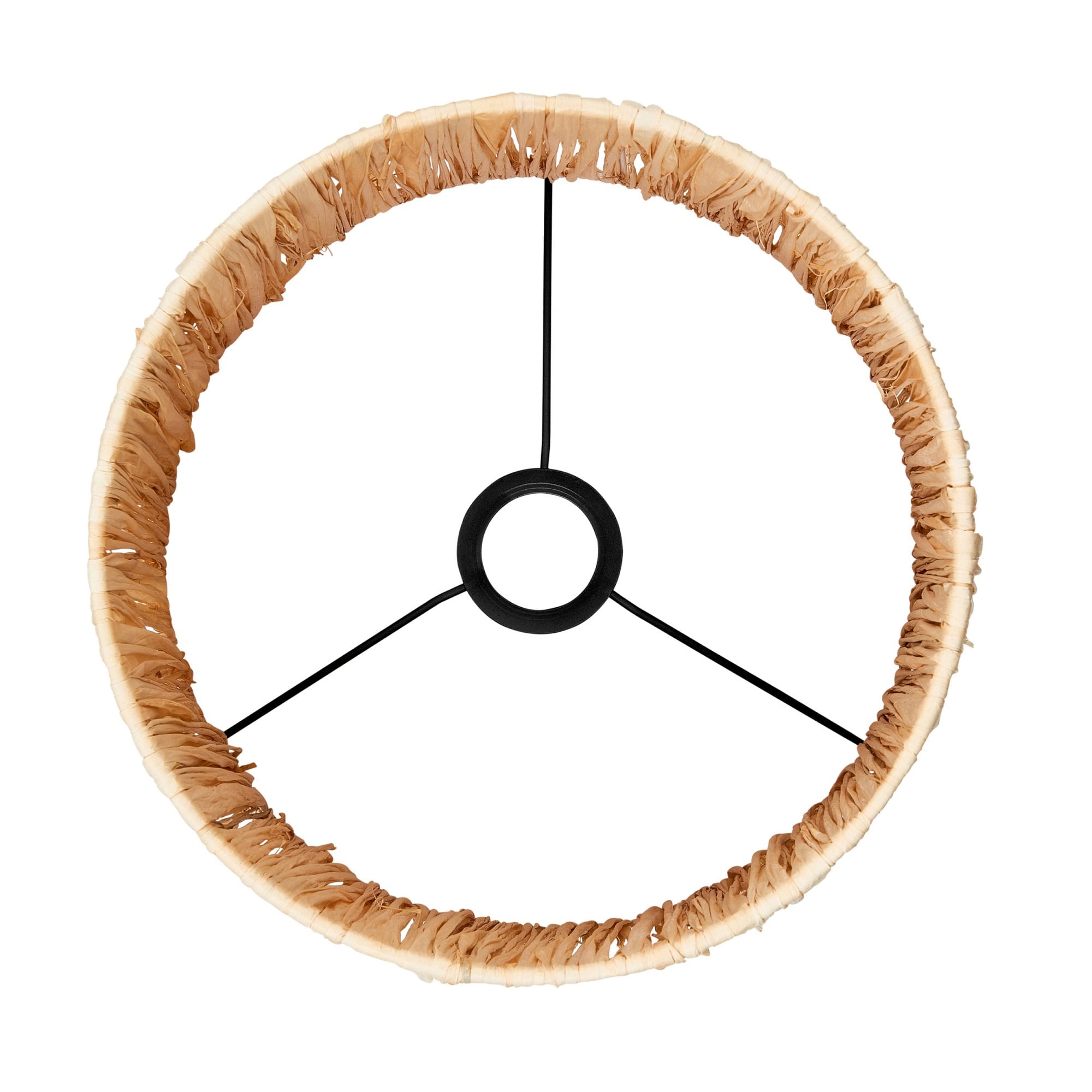 Endon Raffia Single 30cm Tapered Light Shade - Natural Raffia & Matt Black