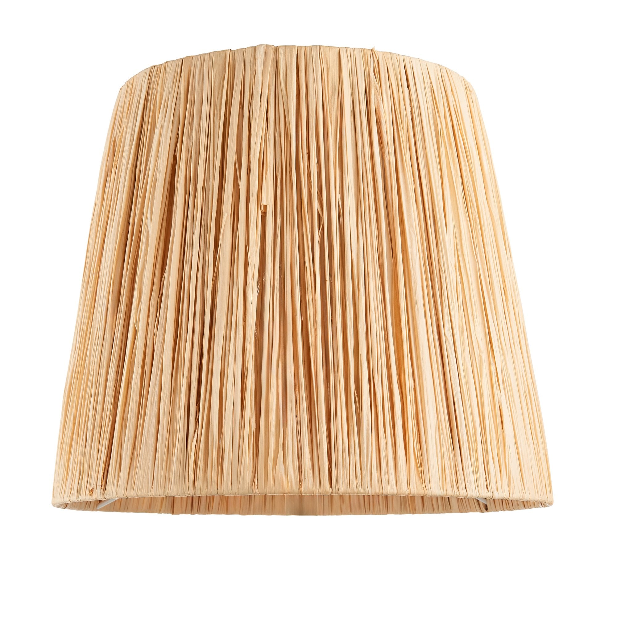 Endon Raffia Single 30cm Tapered Light Shade - Natural Raffia & Matt Black