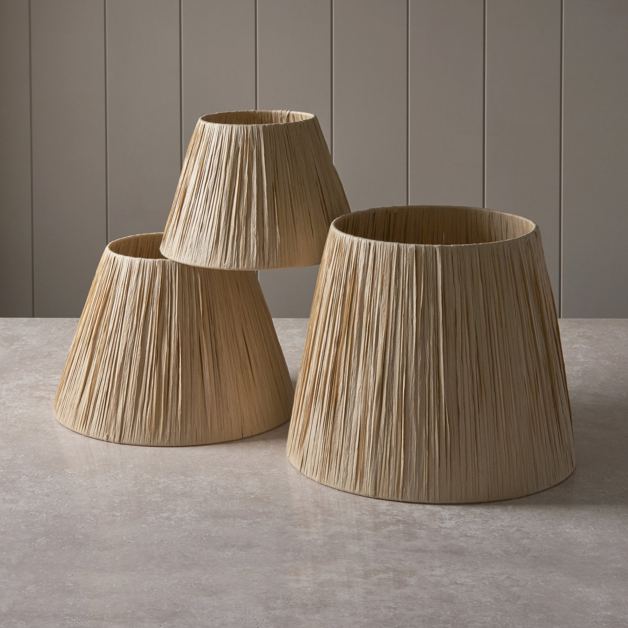 Endon Raffia Single 30cm Tapered Light Shade - Natural Raffia & Matt Black