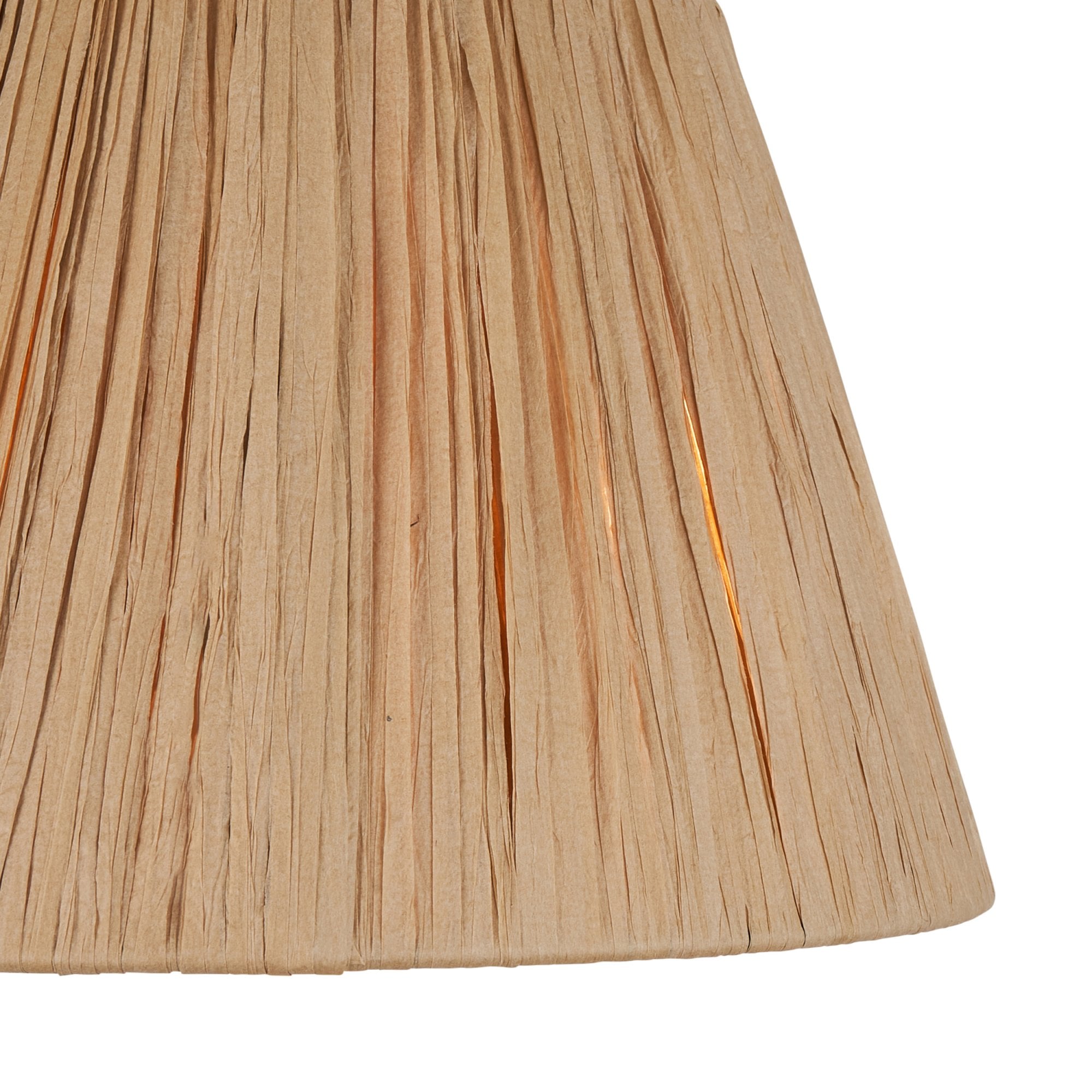 Endon Raffia Single 24cm Tapered Light Shade - Natural Raffia & Matt Black
