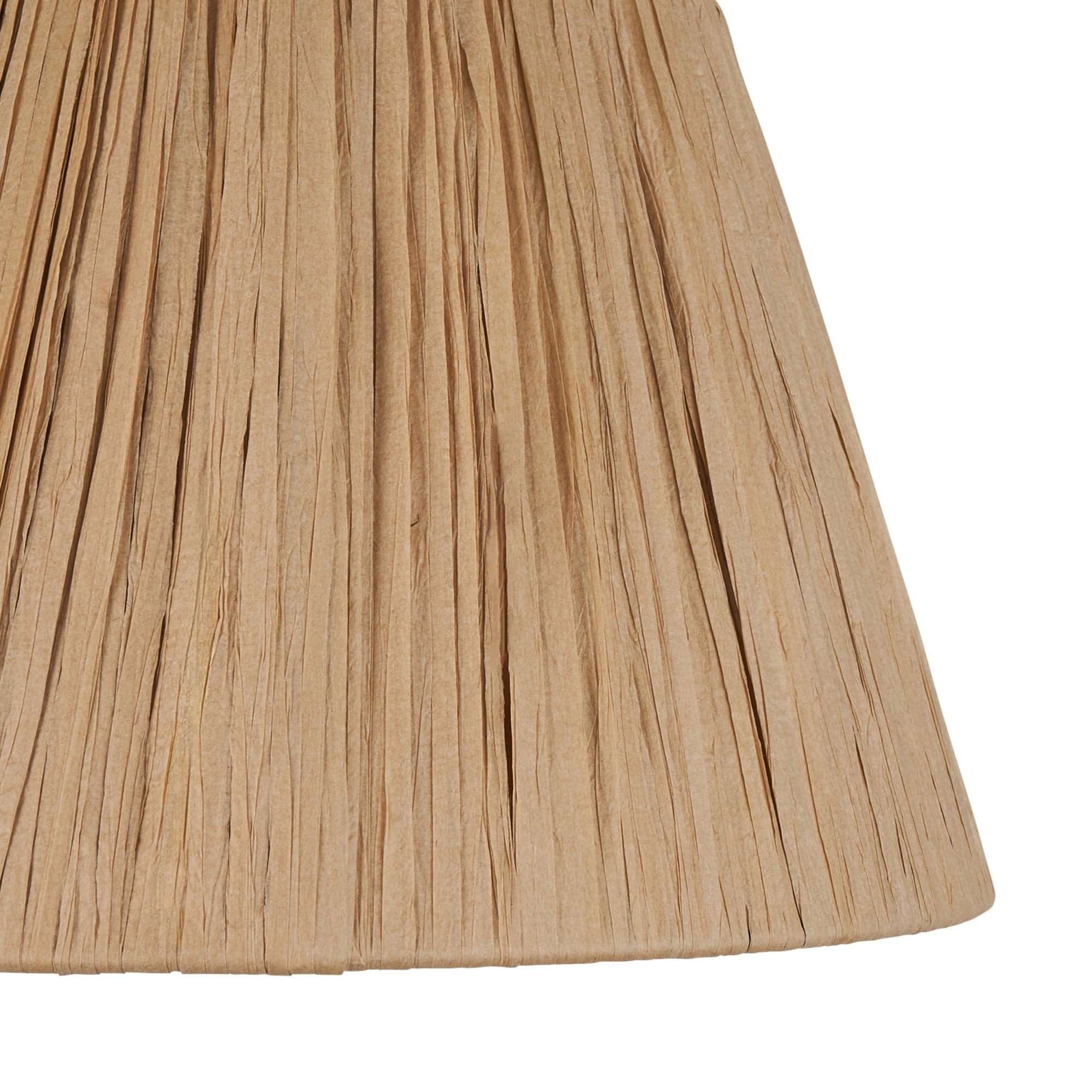 Endon Raffia Single 24cm Tapered Light Shade - Natural Raffia & Matt Black