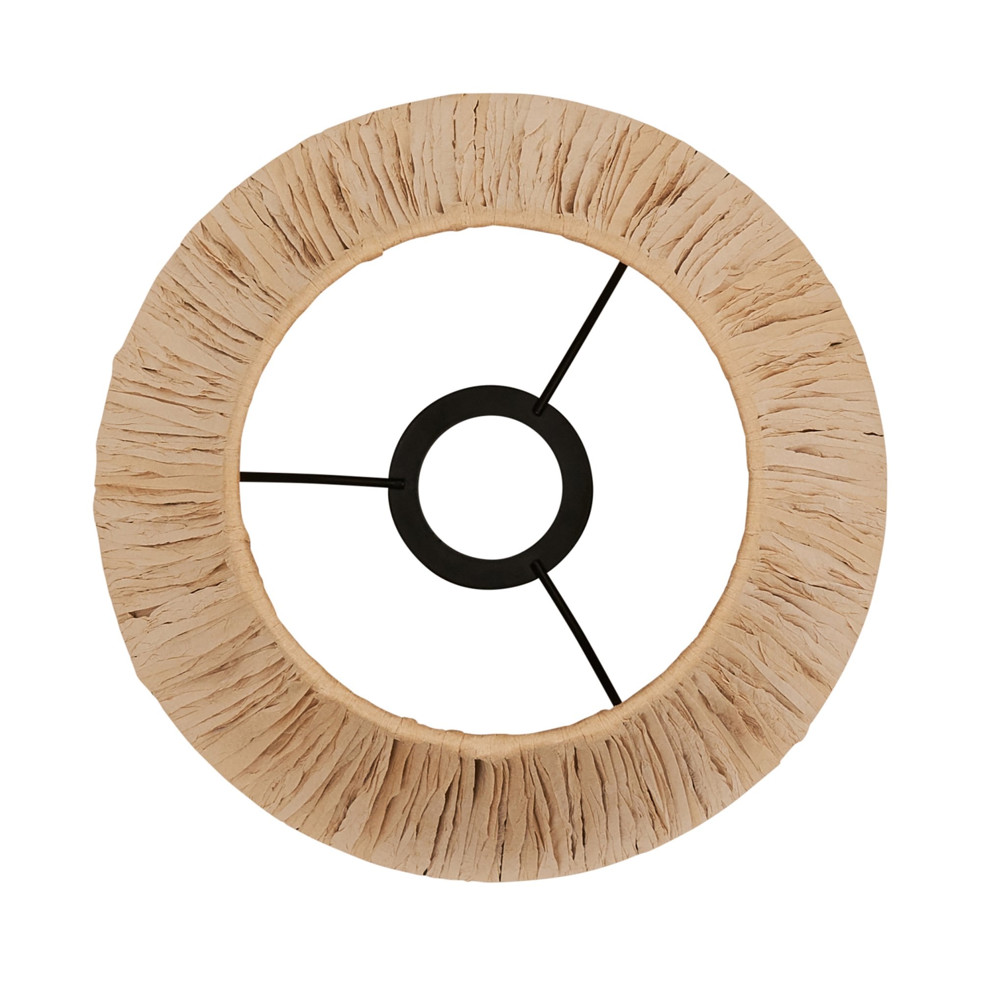 Endon Raffia Single 24cm Tapered Light Shade - Natural Raffia & Matt Black