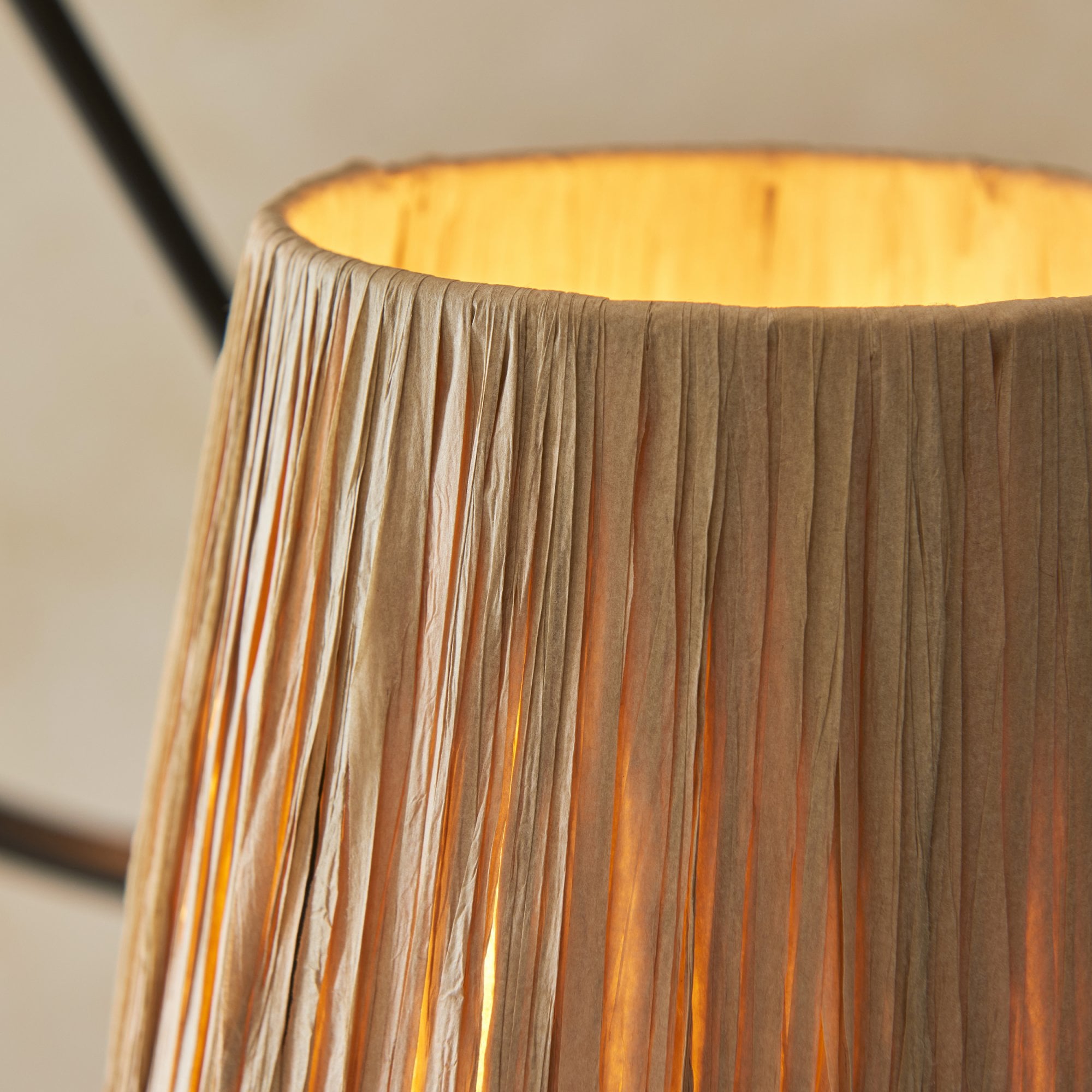 Endon Wriggle 3 Light Pendant - Matt Black & Natural Raffia