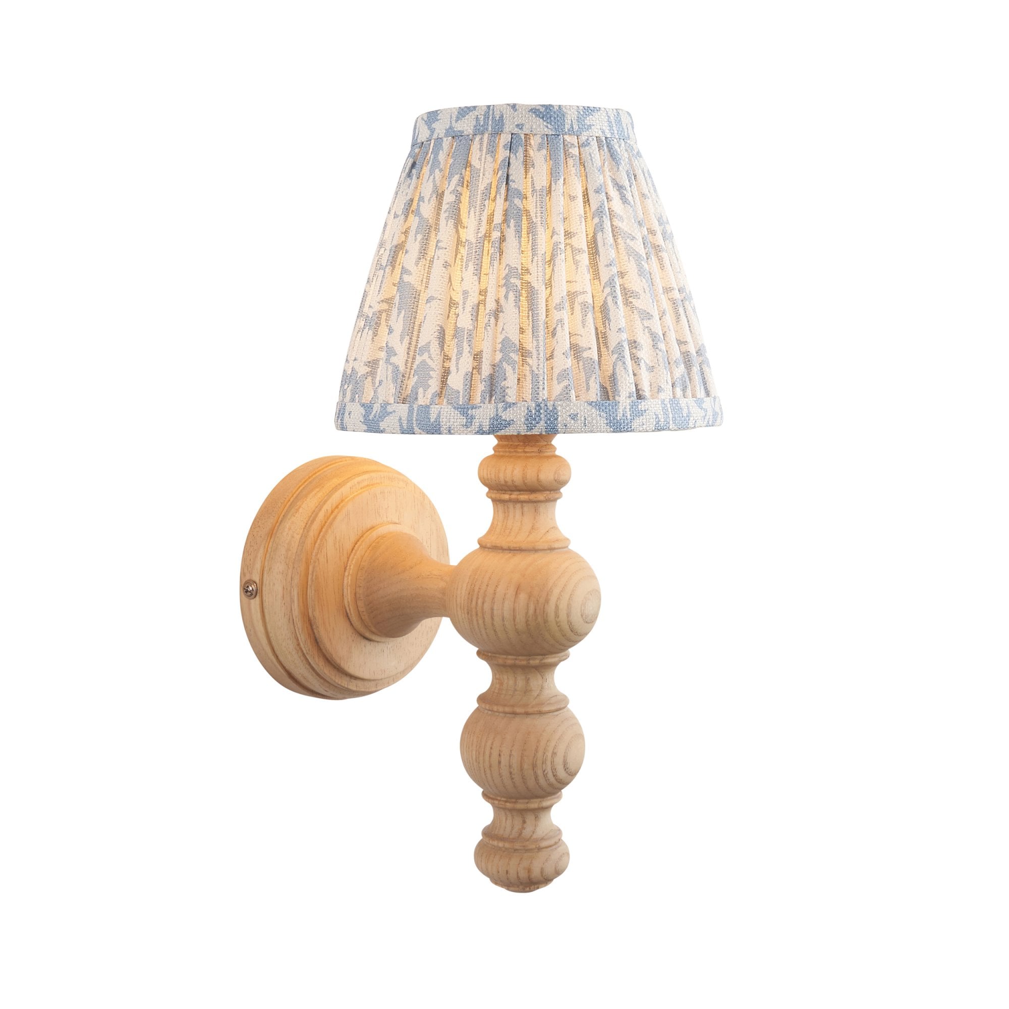 Endon Bibury Wall Light & Leaf 16cm Shell Bay Blue Shade