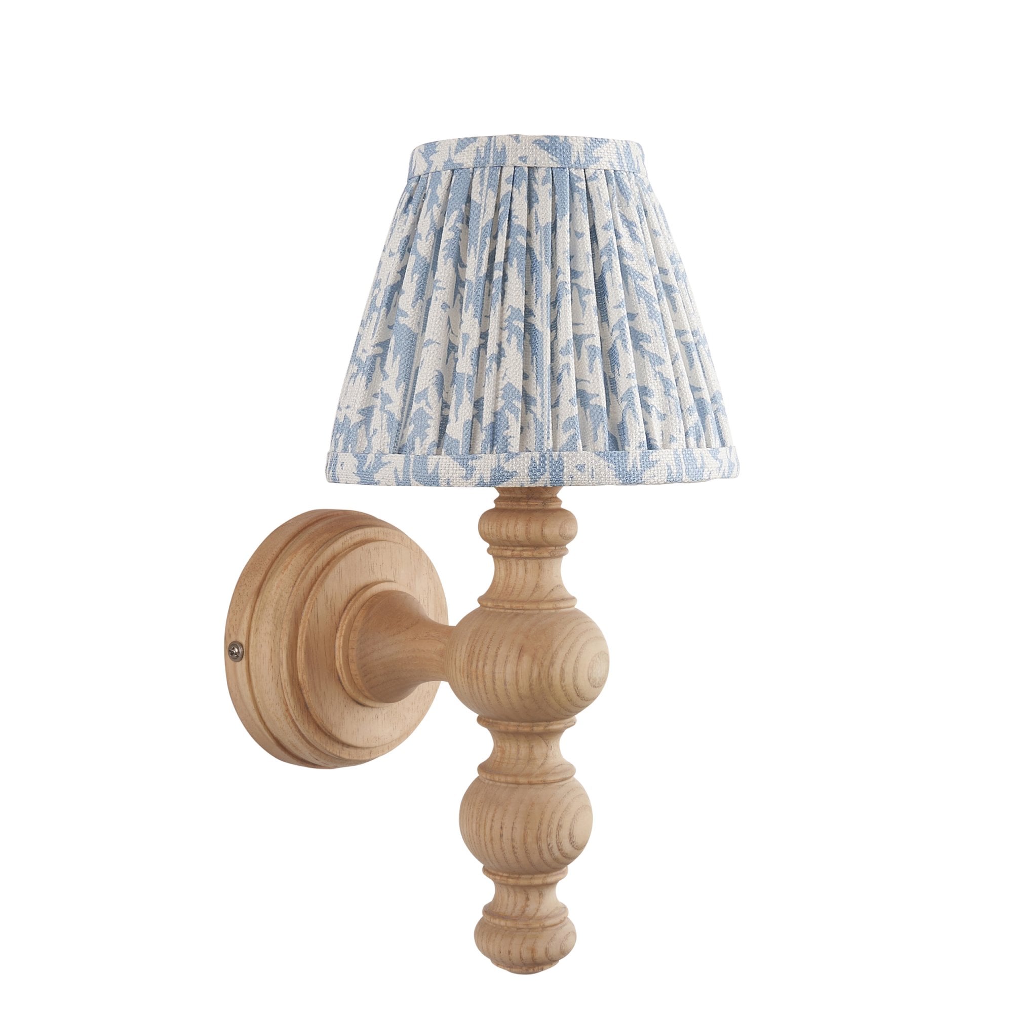 Endon Bibury Wall Light & Leaf 16cm Shell Bay Blue Shade