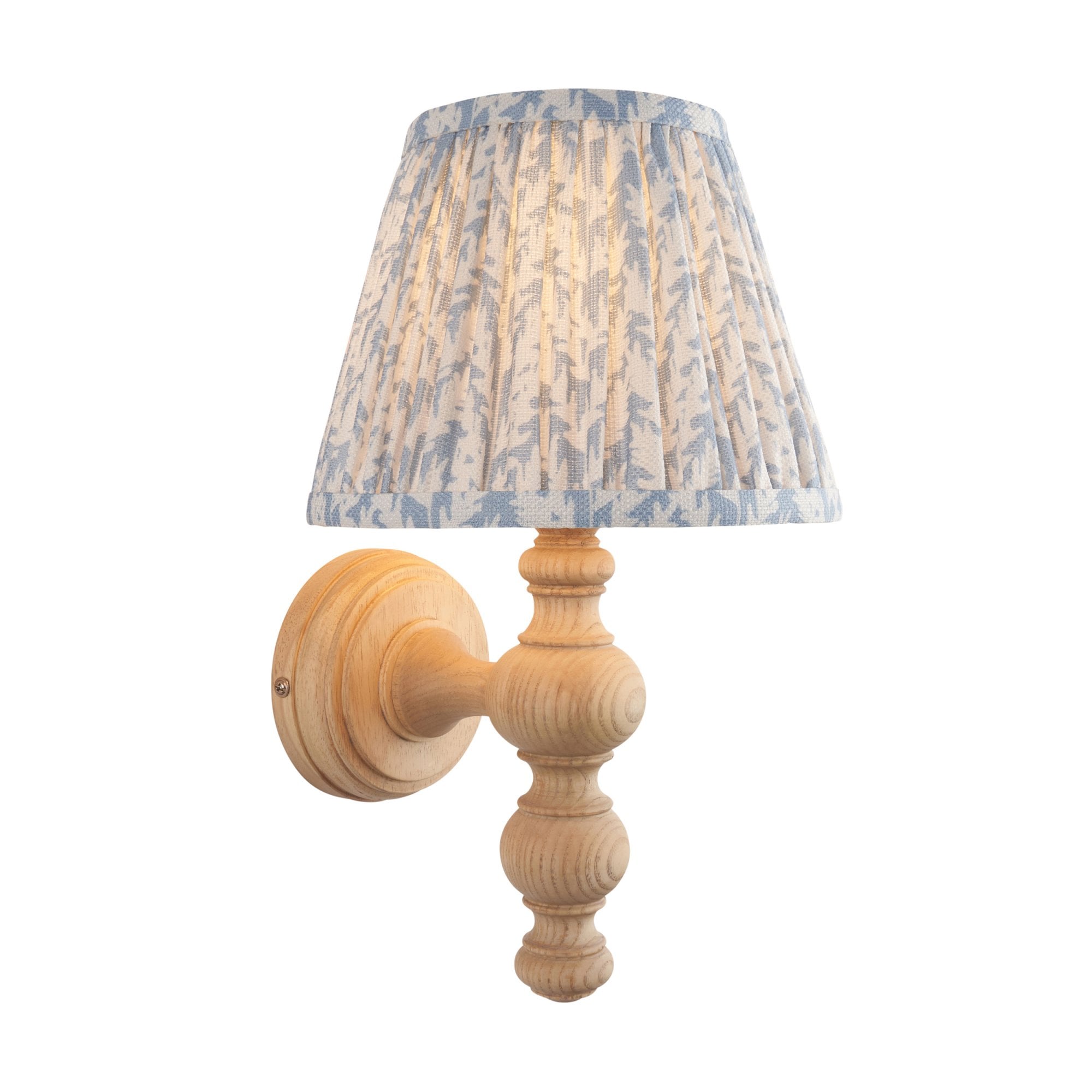 Endon Bibury Wall Light & Leaf 20cm Shell Bay Blue Shade