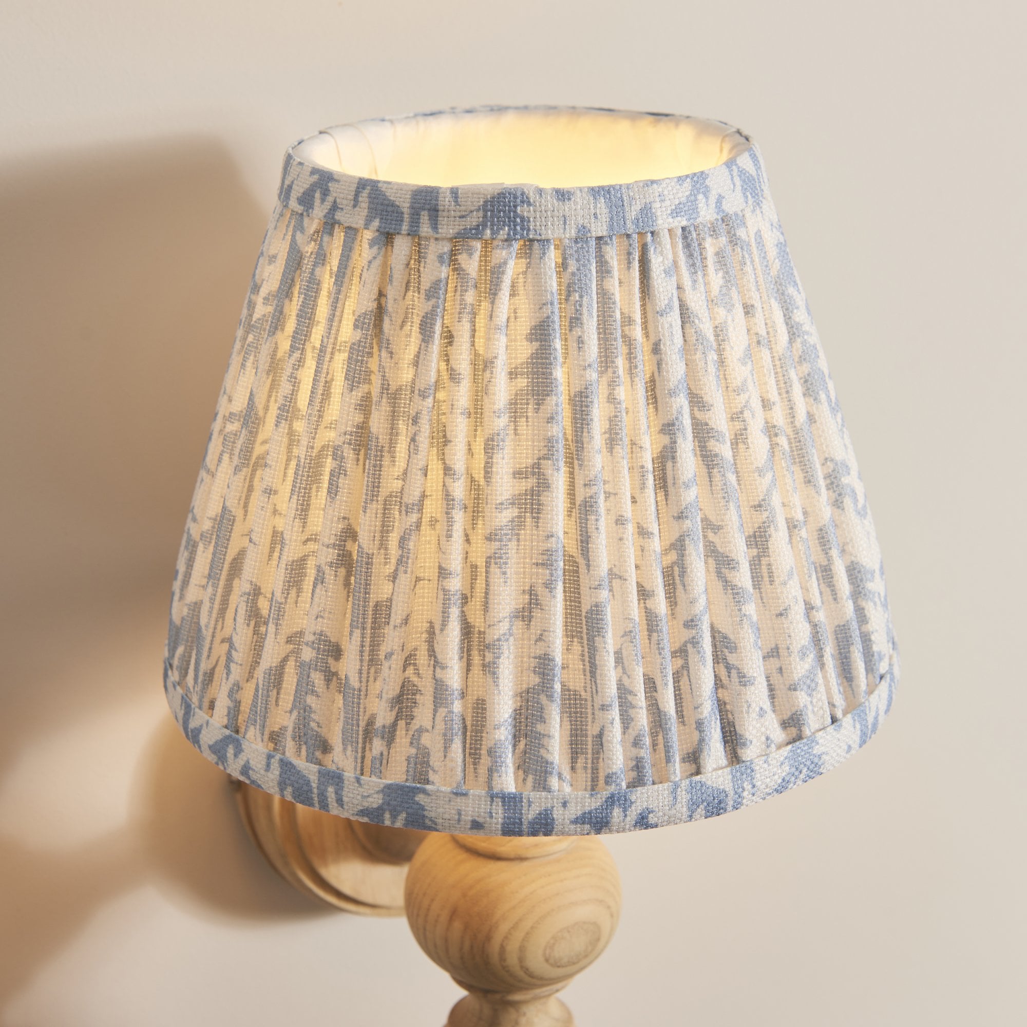 Endon Bibury Wall Light & Leaf 20cm Shell Bay Blue Shade