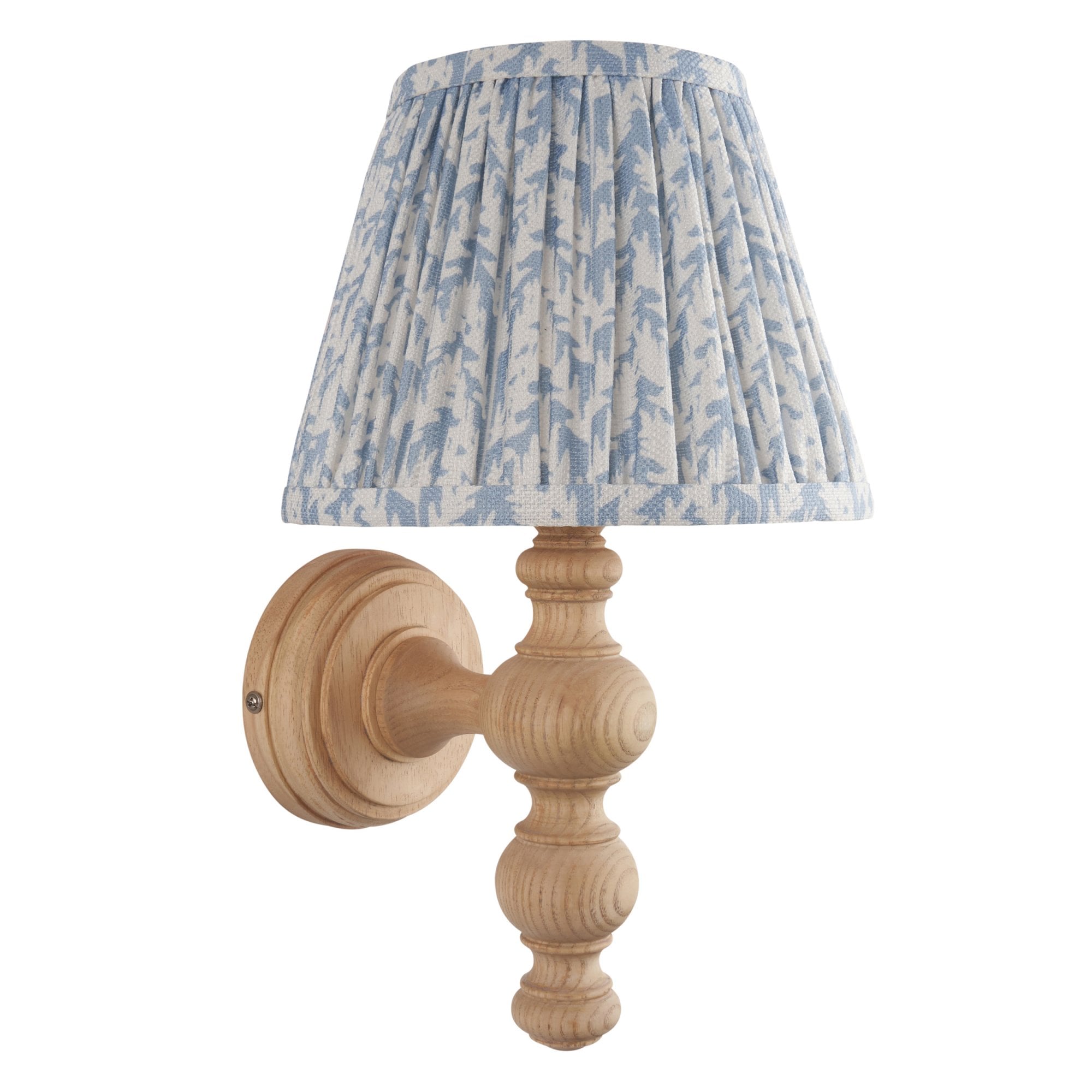 Endon Bibury Wall Light & Leaf 20cm Shell Bay Blue Shade