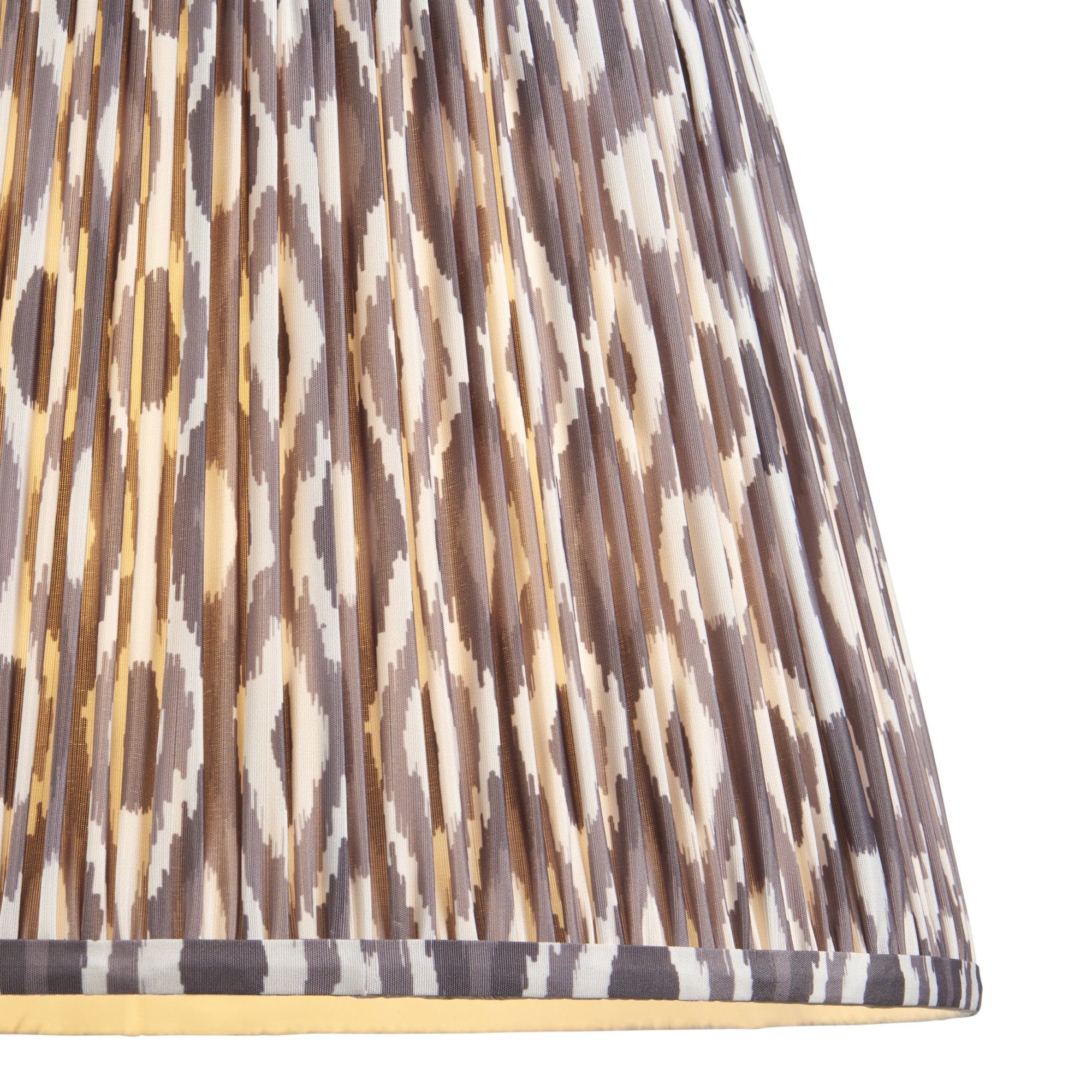 Endon Cane Floor Lamp & Ikat 40cm Pearl Grey Shade