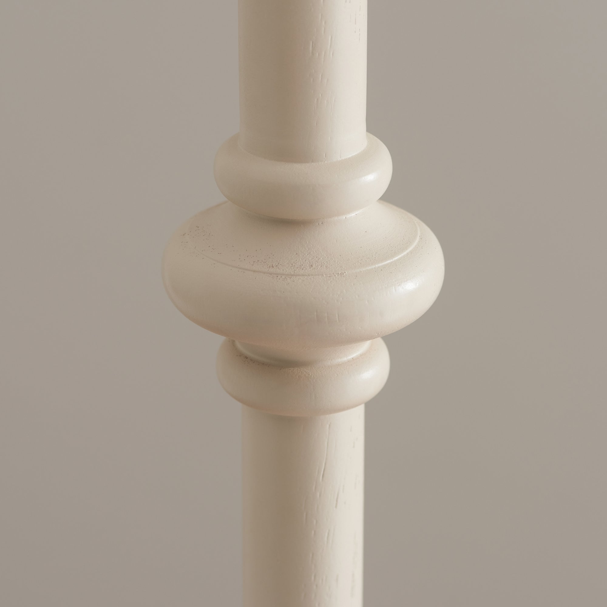 Endon Carnaby Satin Almond White Floor Lamp & Ikat 40cm Pearl Grey Shade