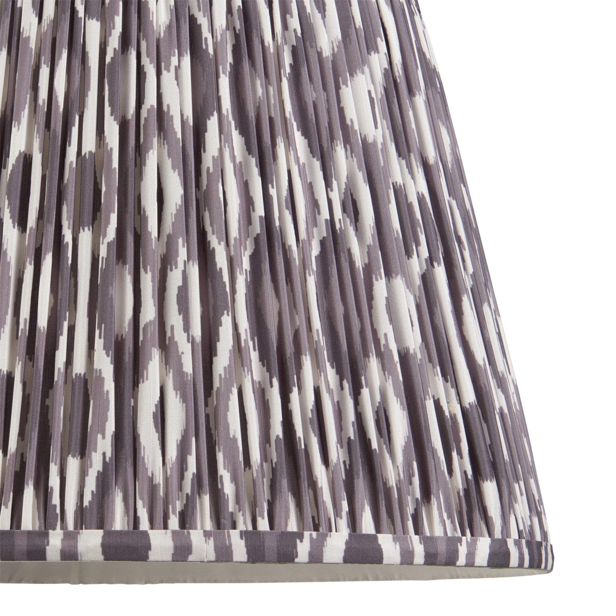 Endon Carnaby Satin Almond White Floor Lamp & Ikat 40cm Pearl Grey Shade