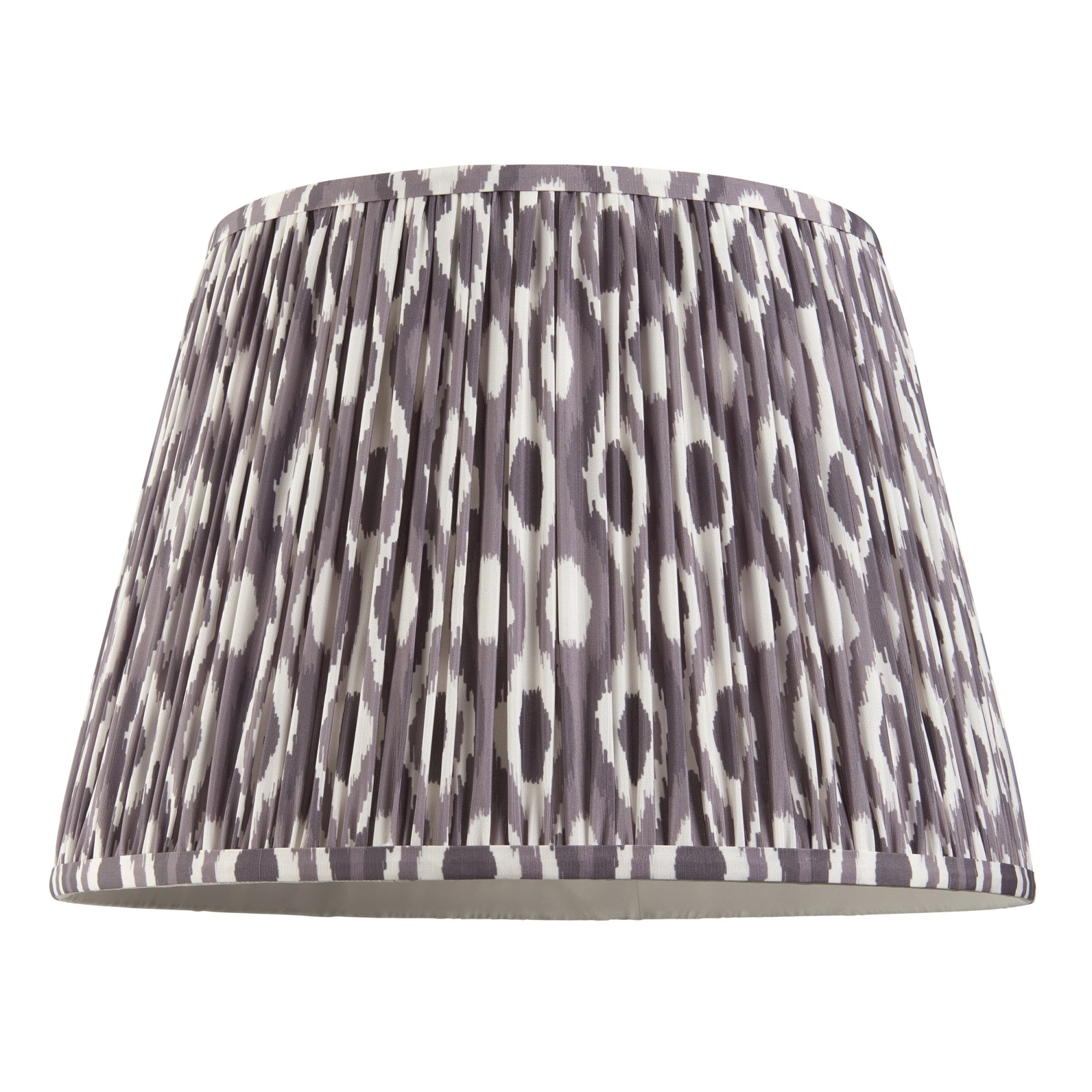 Endon Carnaby Satin Almond White Floor Lamp & Ikat 40cm Pearl Grey Shade
