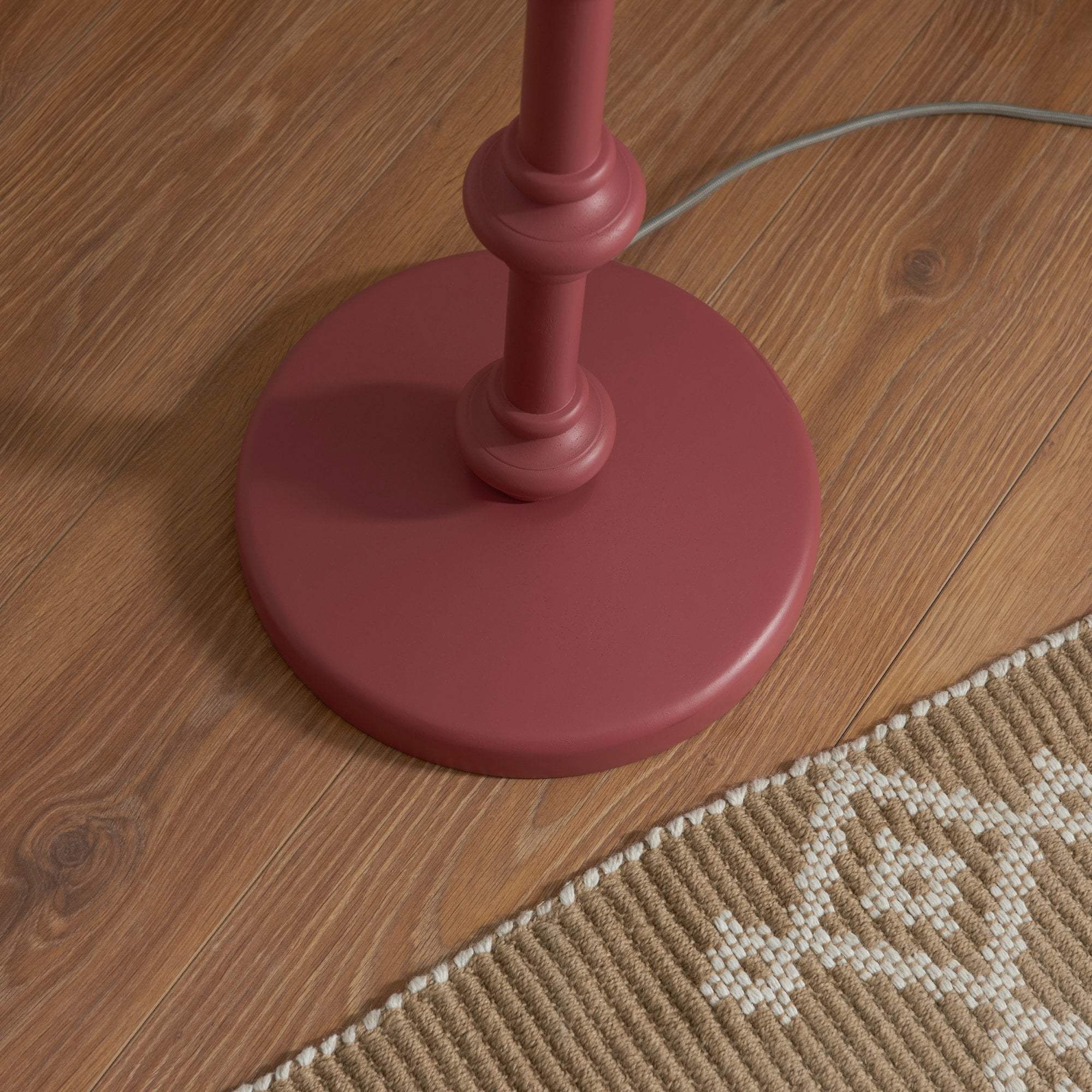 Endon Carnaby Floor Lamp & Ikat 40cm Pearl Grey Shade