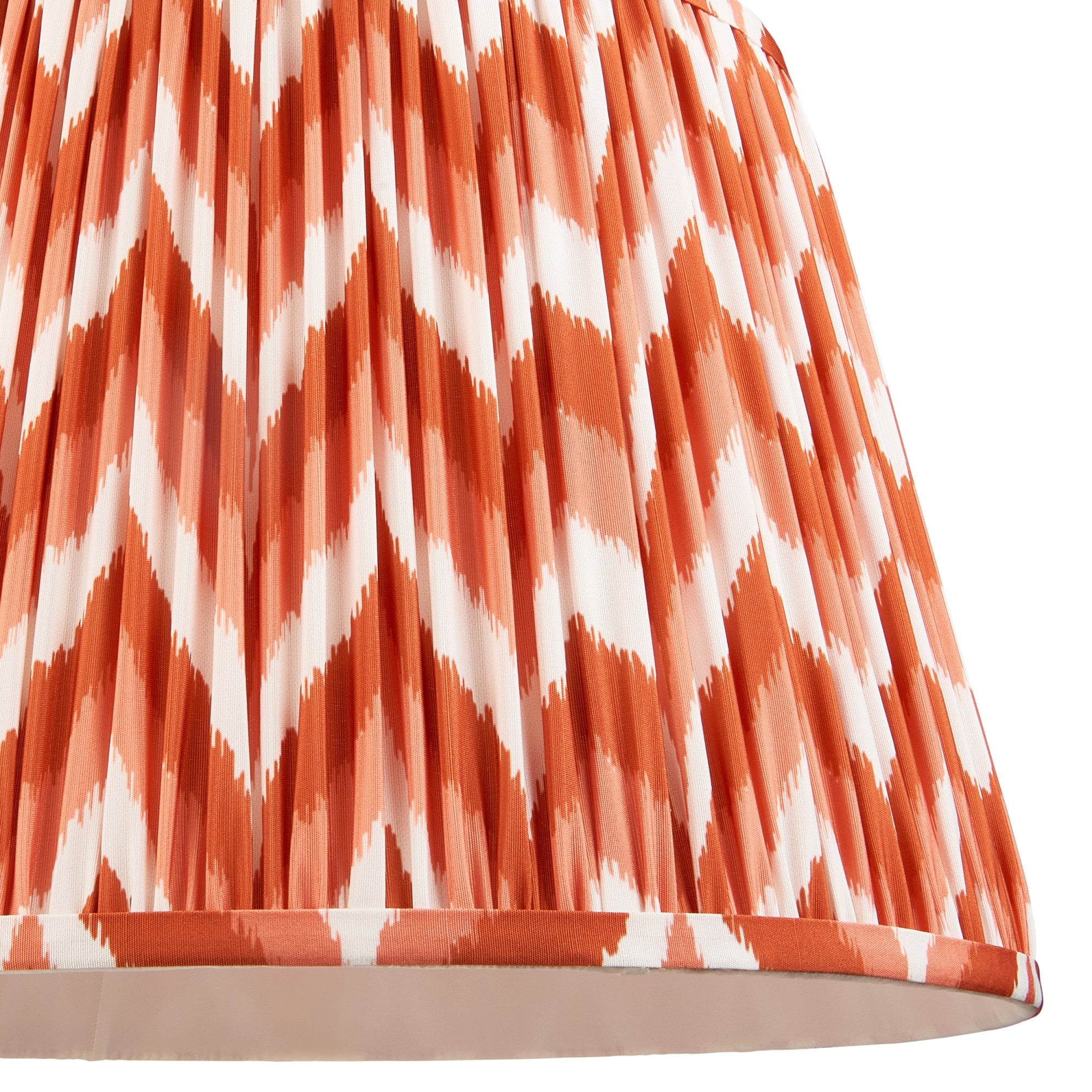Endon Higgledy Gloss Almond White Floor Lamp & Zigzag 40cm Apricot Orange Shade