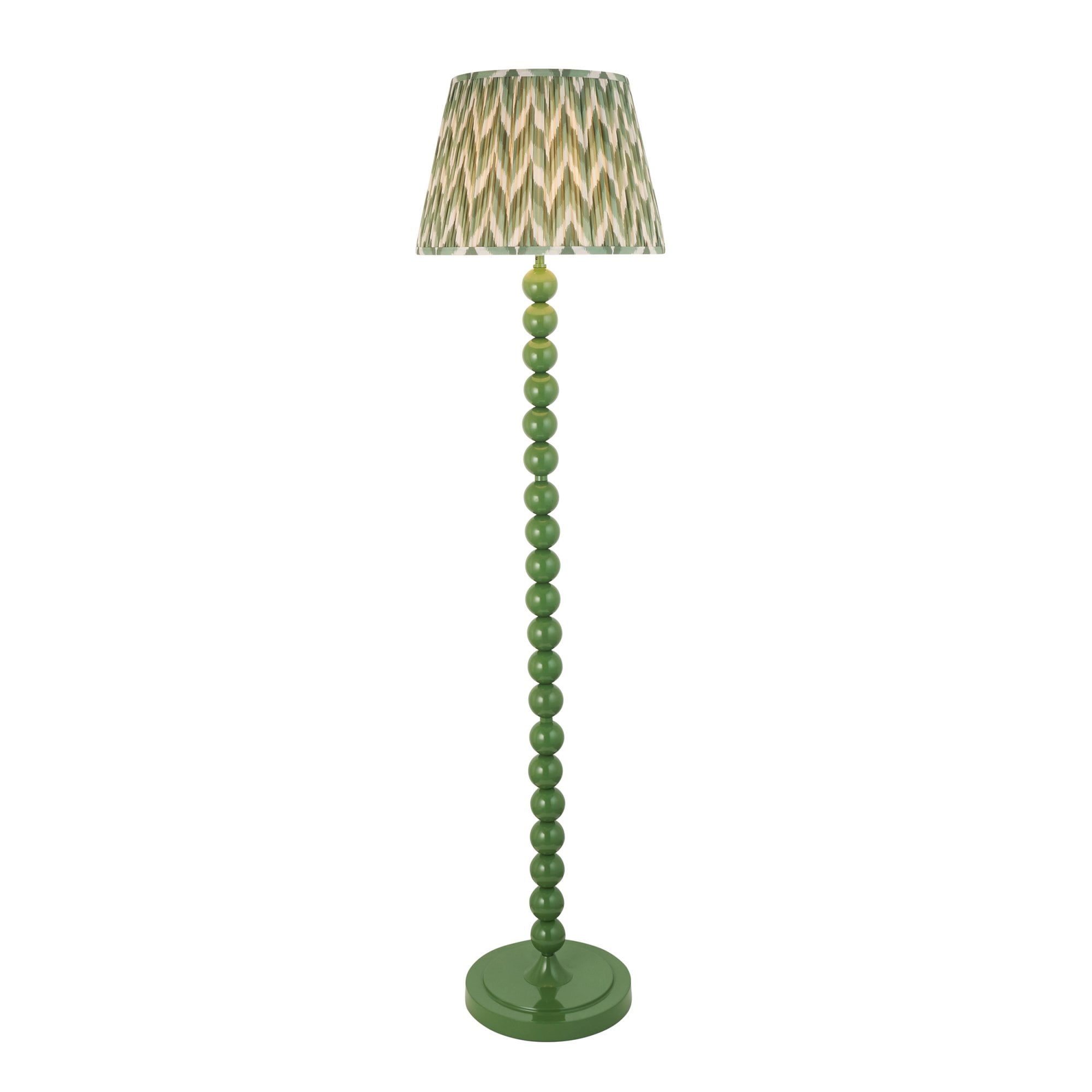 Endon Higgledy Gloss Cotswold Green Floor Lamp & Zigzag 40cm Cotswold Green Shade