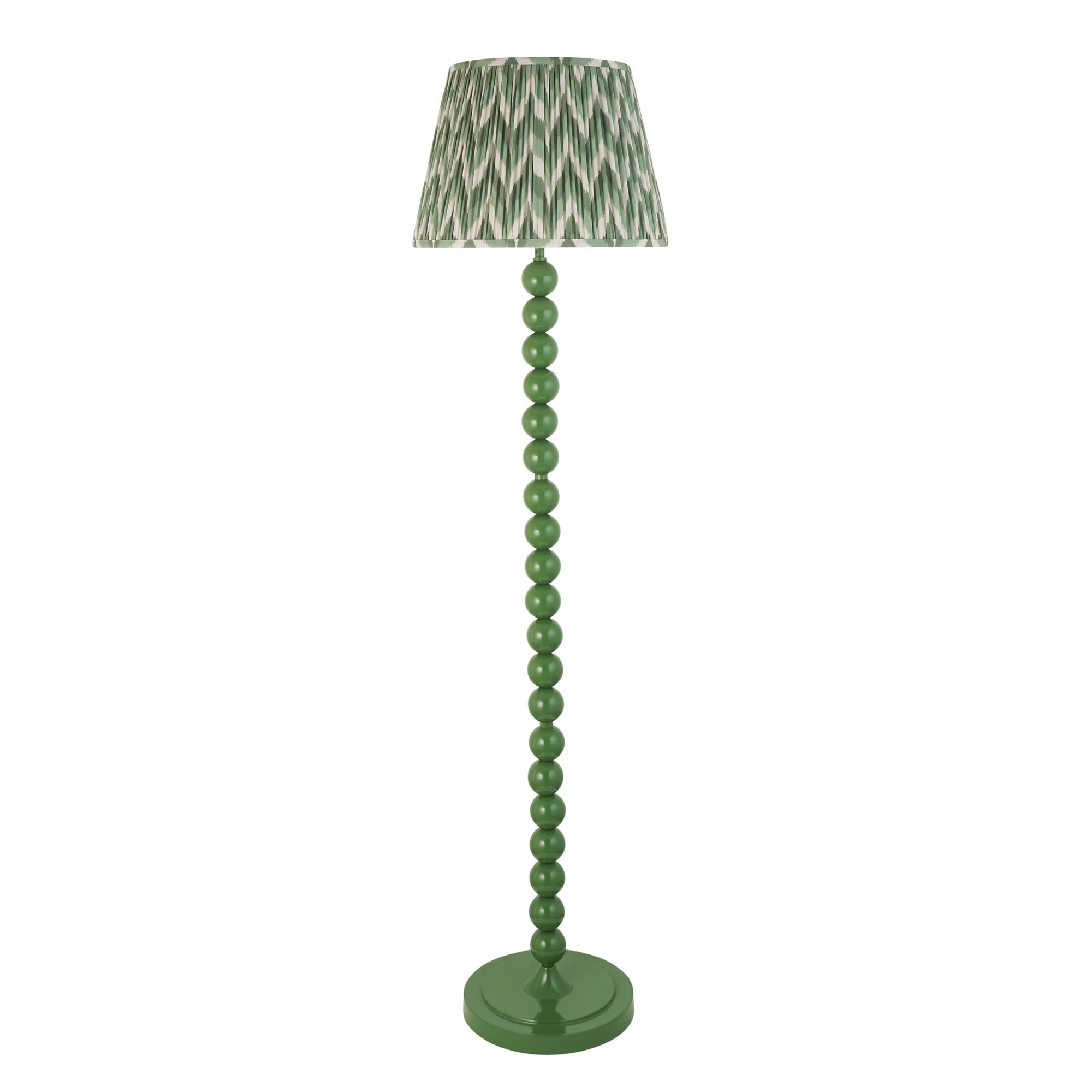 Endon Higgledy Gloss Cotswold Green Floor Lamp & Zigzag 40cm Cotswold Green Shade