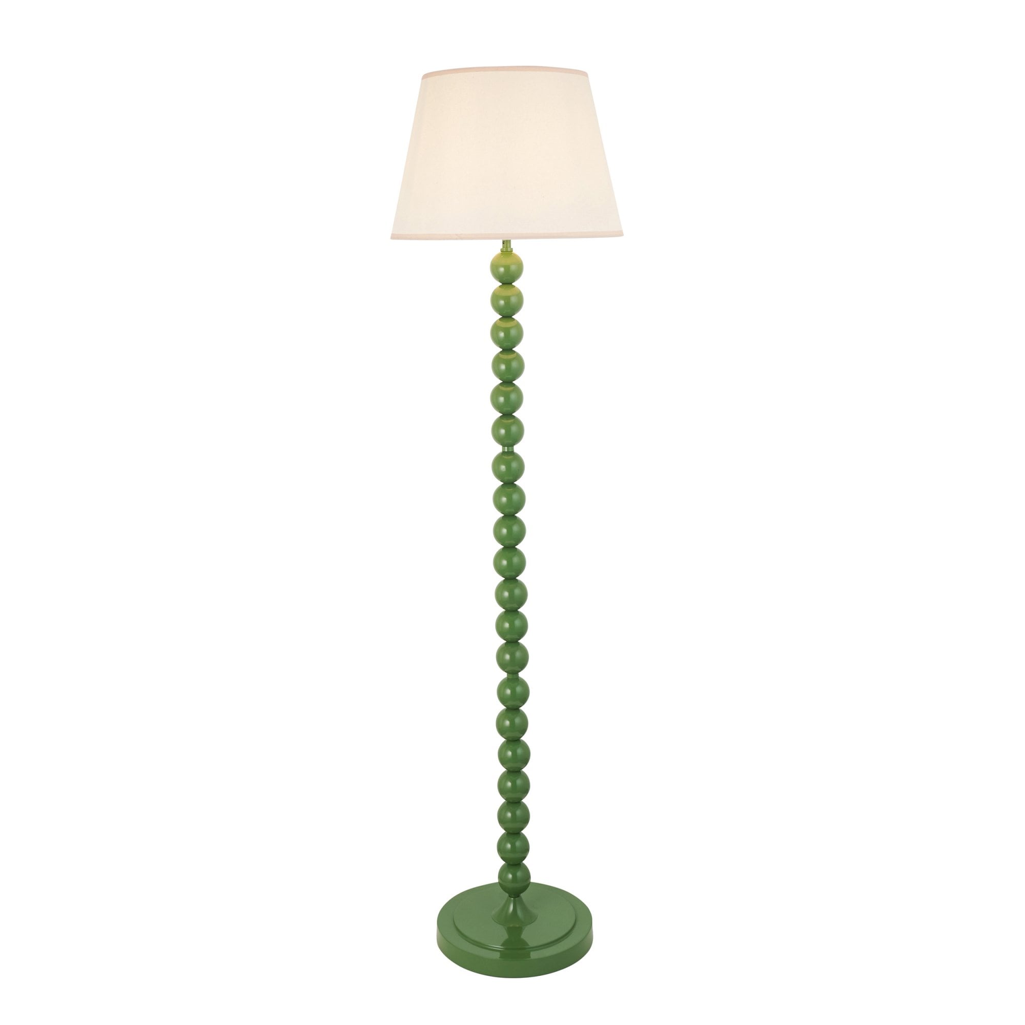 Endon Higgledy Gloss Cotswold Green Floor Lamp & Ivy 40cm Vintage White Shade