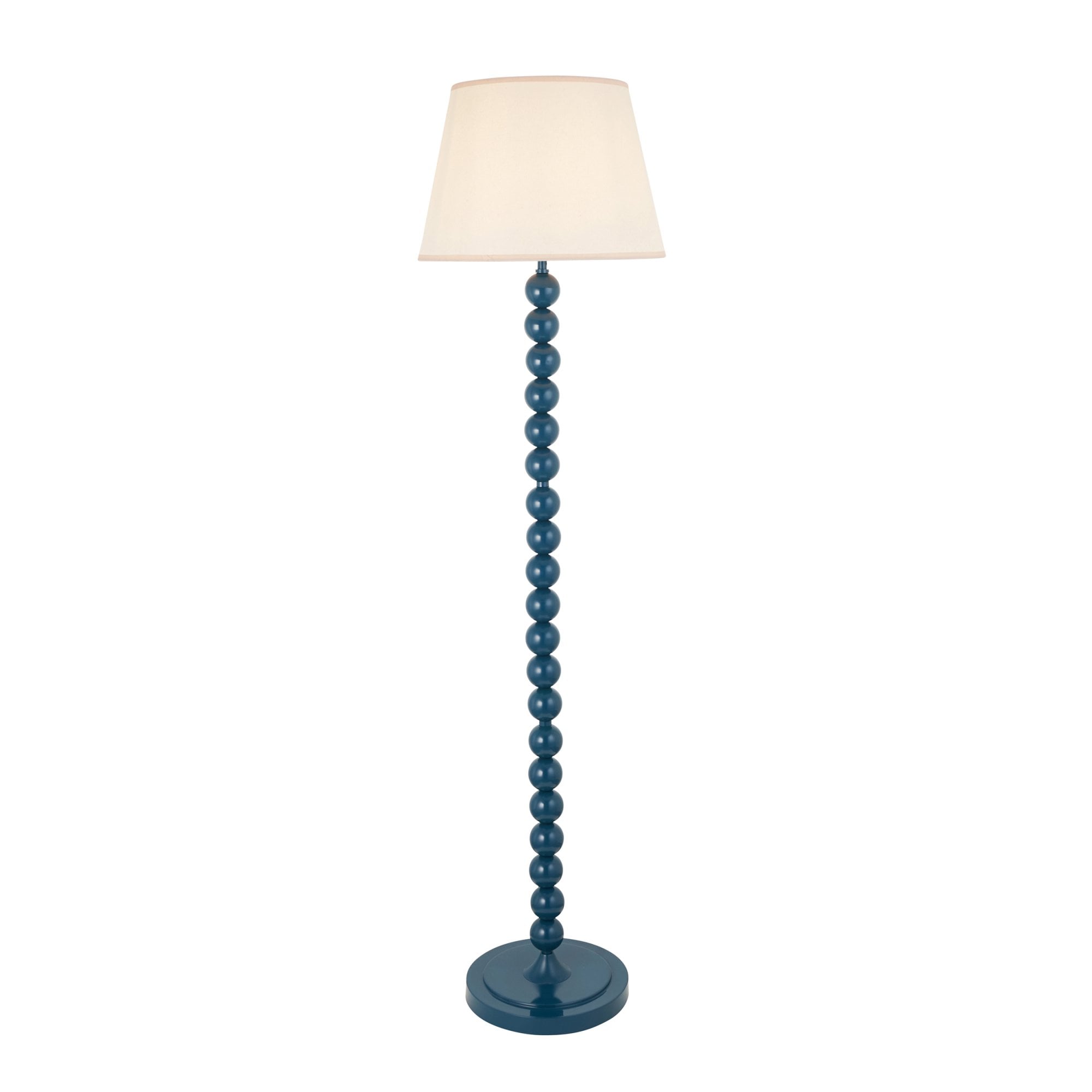 Endon Higgledy Gloss Marlin Blue Floor Lamp & Ivy 40cm Vintage White Shade