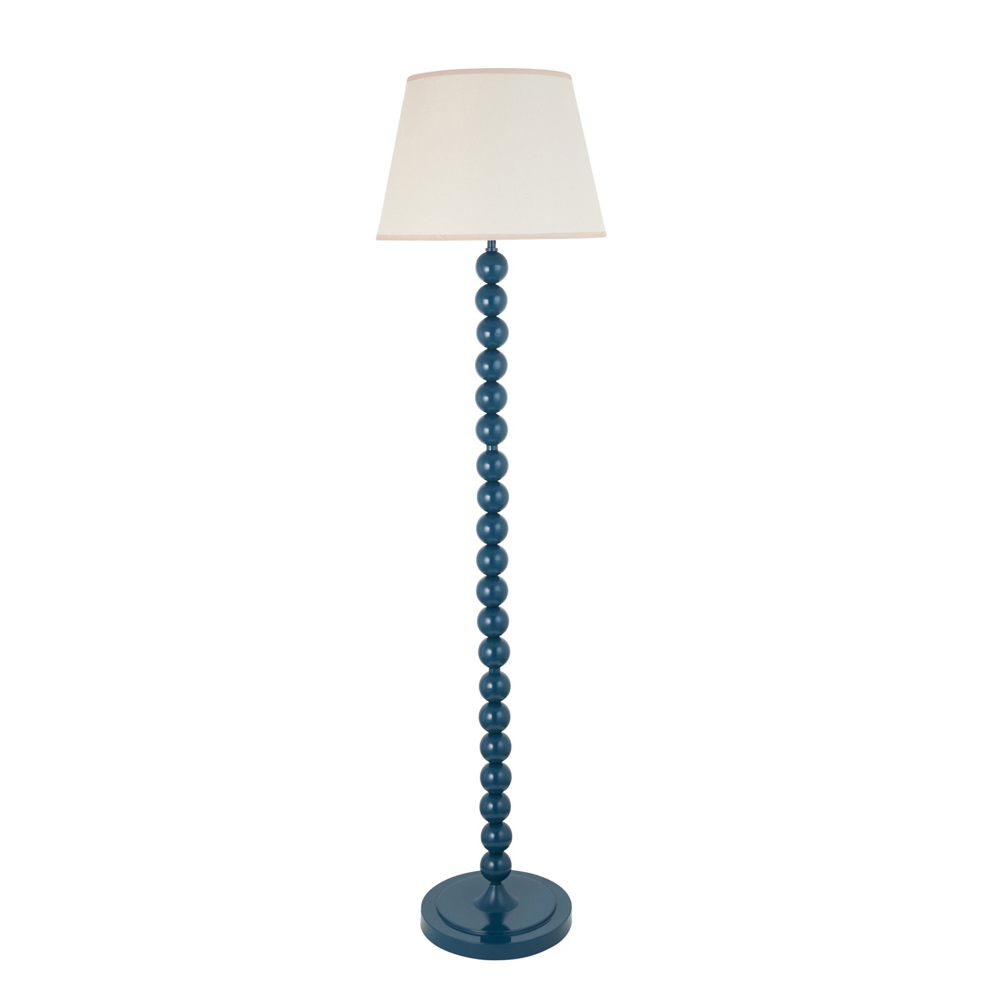 Endon Higgledy Gloss Marlin Blue Floor Lamp & Ivy 40cm Vintage White Shade