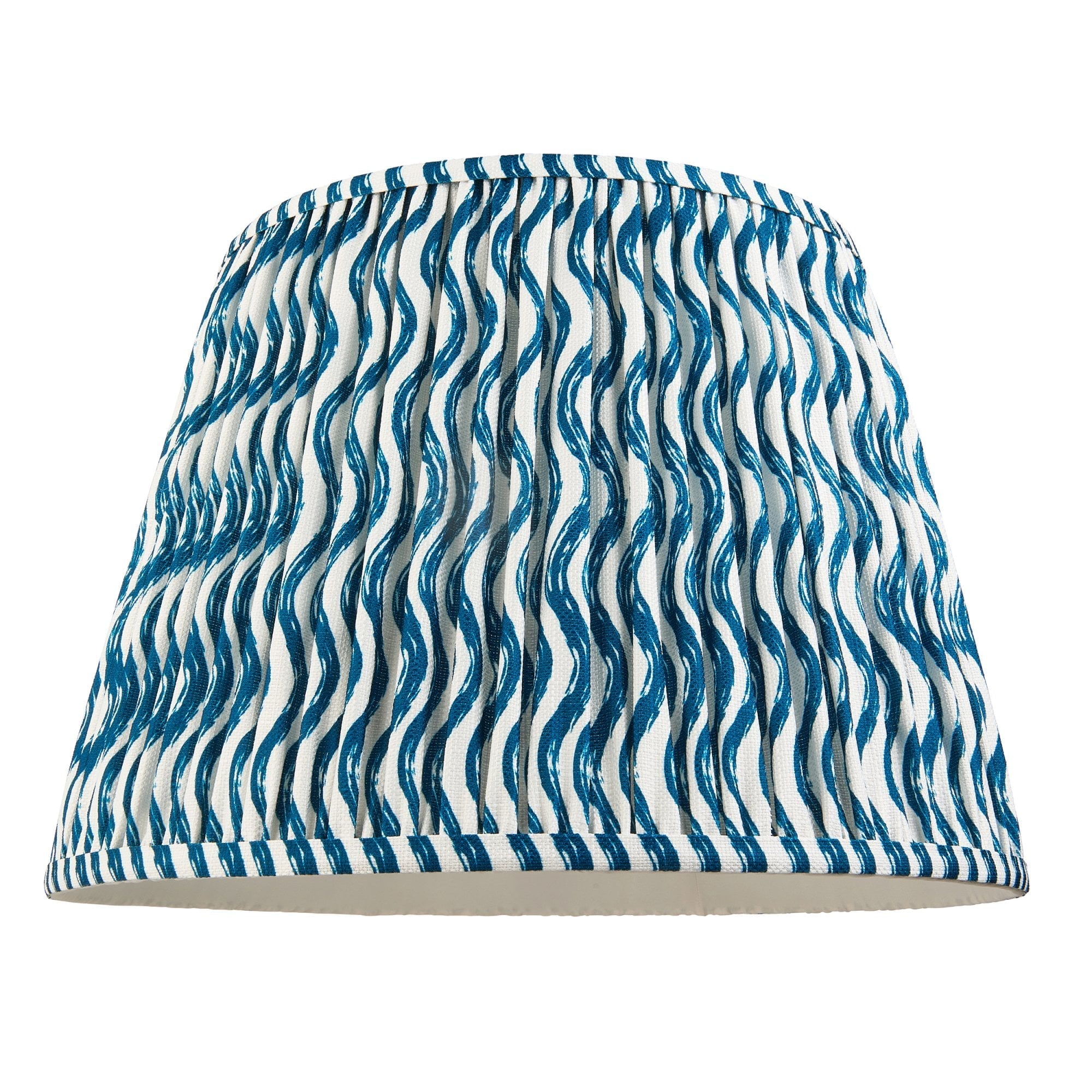 Endon Higgledy Gloss Pink Clay Floor Lamp & Ripple 40cm Marlin Blue Shade