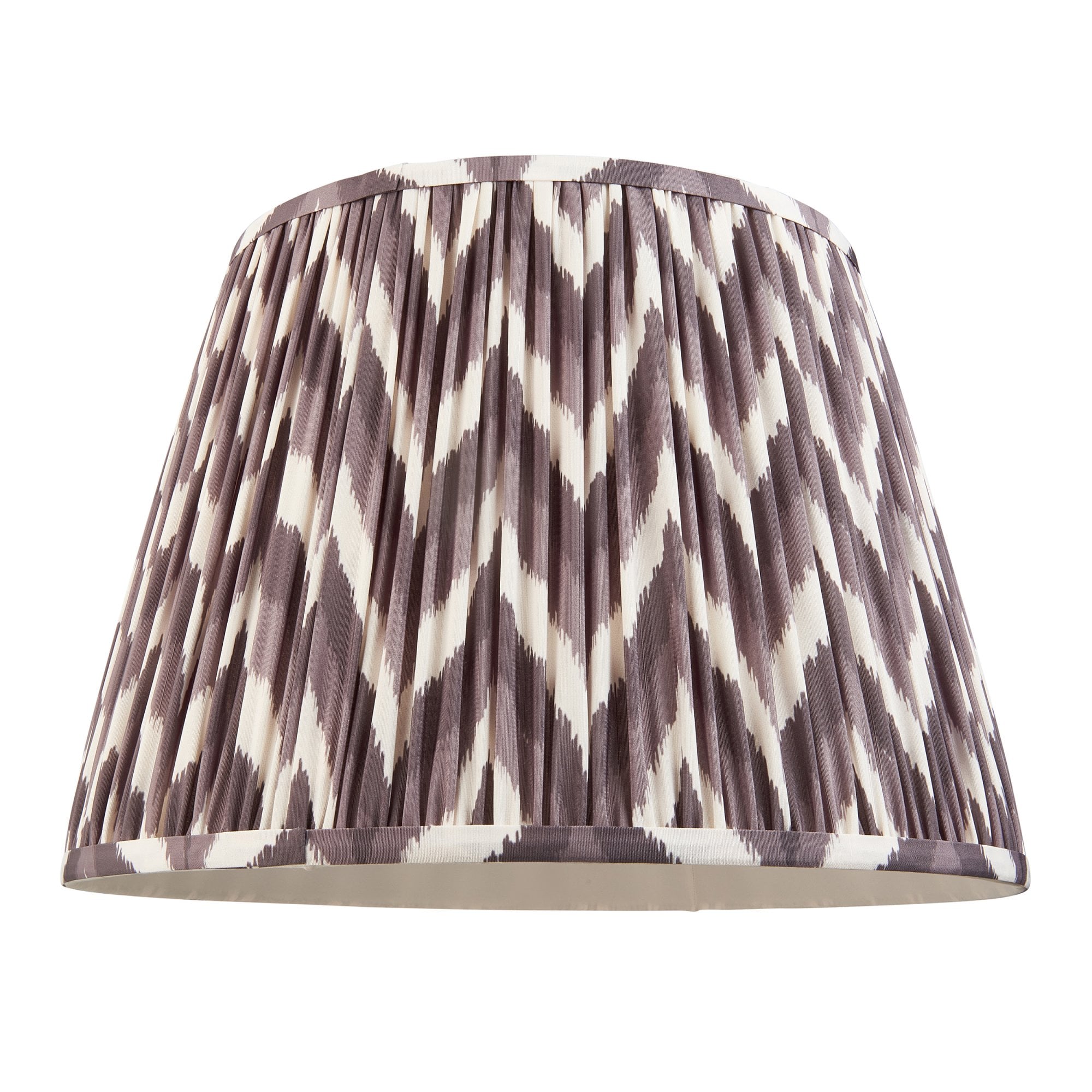 Endon Higgledy Gloss Pink Clay Floor Lamp & Zigzag 40cm Pearl Grey Shade