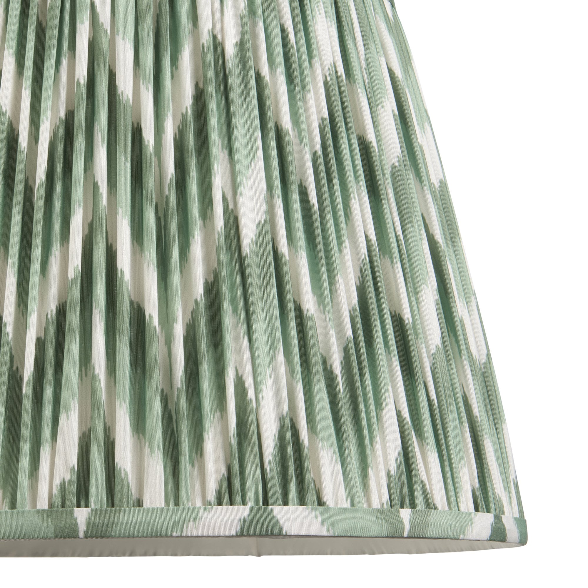 Endon Higgledy Gloss Pink Clay Floor Lamp & Zigzag 40cm Cotswold Green Shade