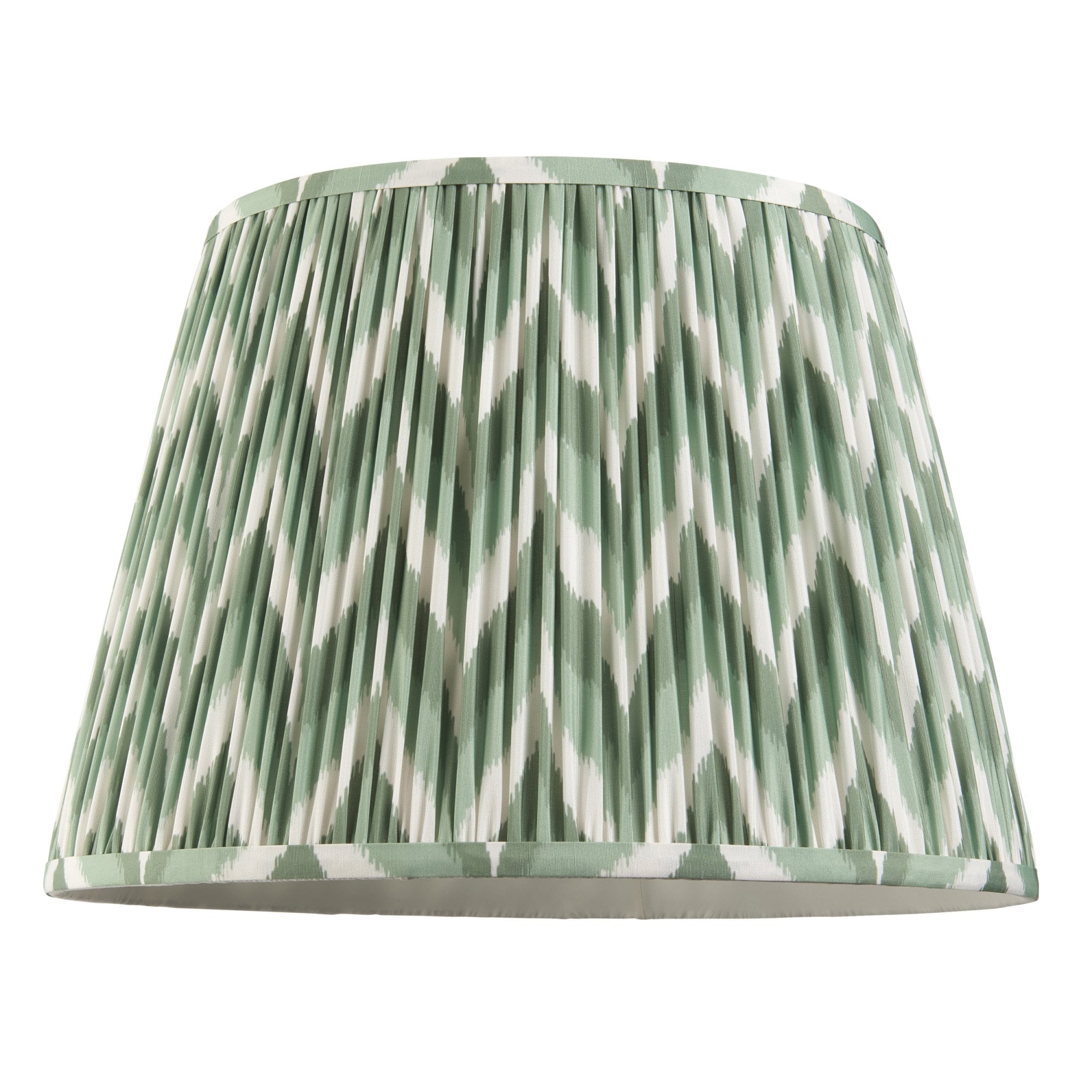 Endon Higgledy Gloss Pink Clay Floor Lamp & Zigzag 40cm Cotswold Green Shade
