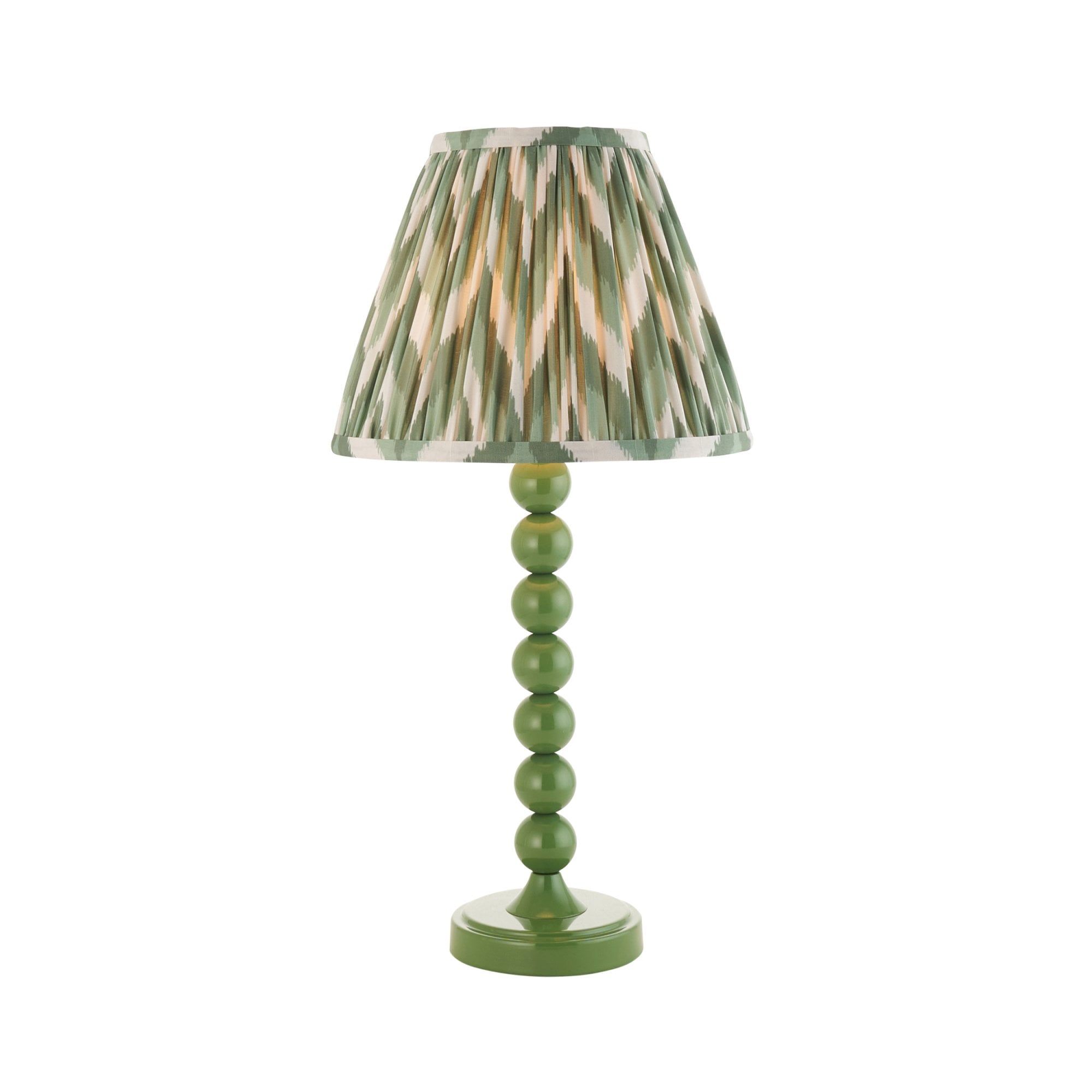 Endon Higgledy Gloss Cotswold Green Table Lamp & Zigzag 25cm Cotswold Green Shade