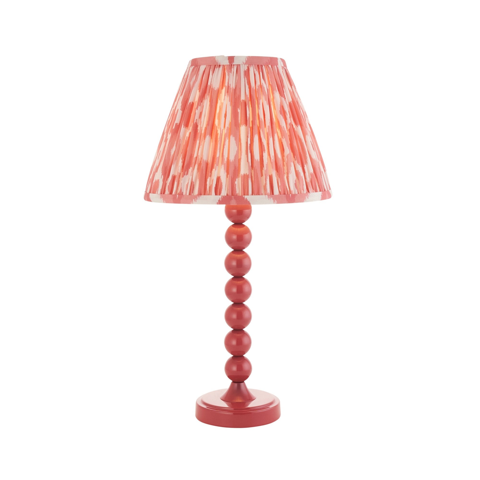 Endon Higgledy Table Lamp & Ikat 25cm Coral Pink Shade