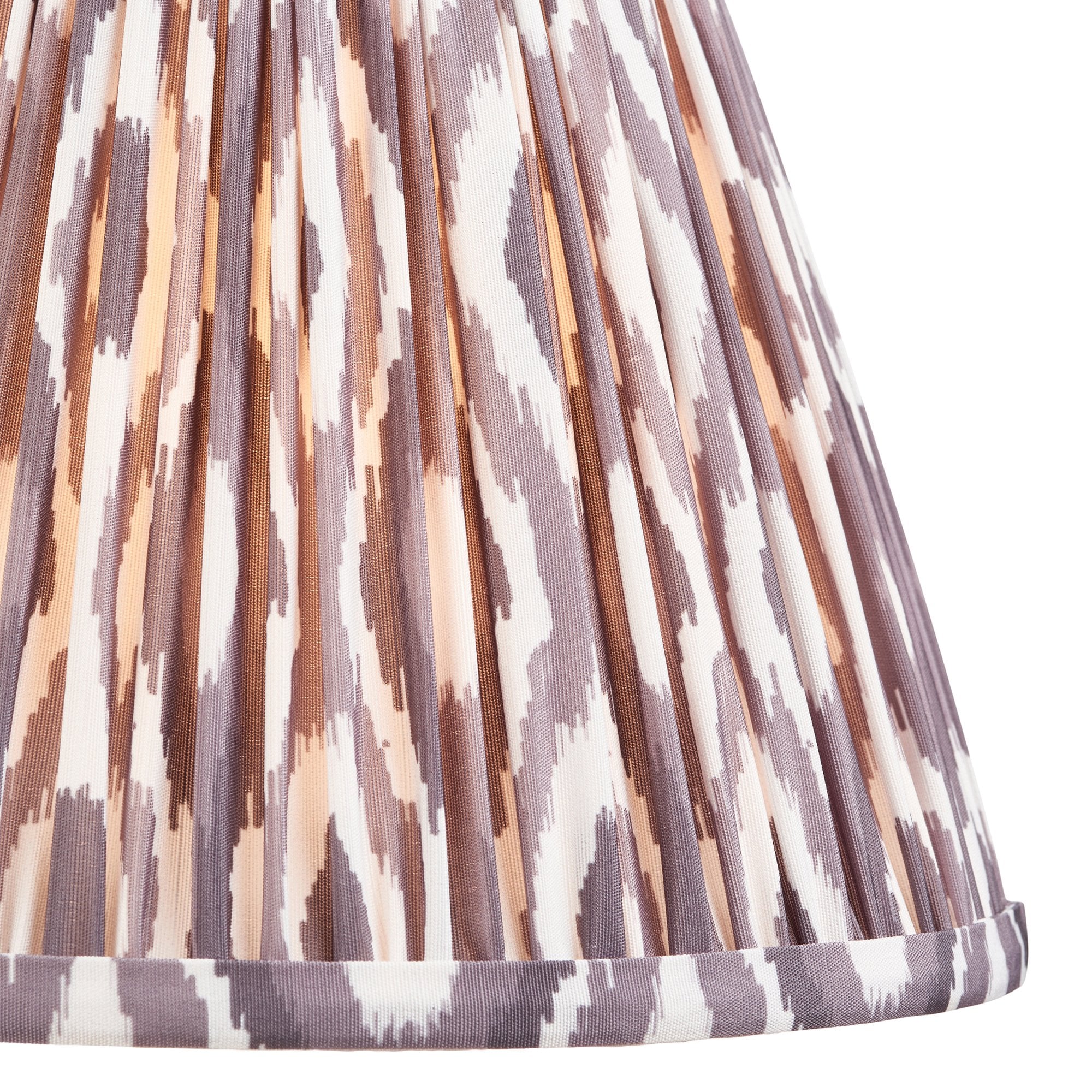 Endon Higgledy Gloss Pink Clay Table Lamp & Ikat 25cm Pearl Grey Shade