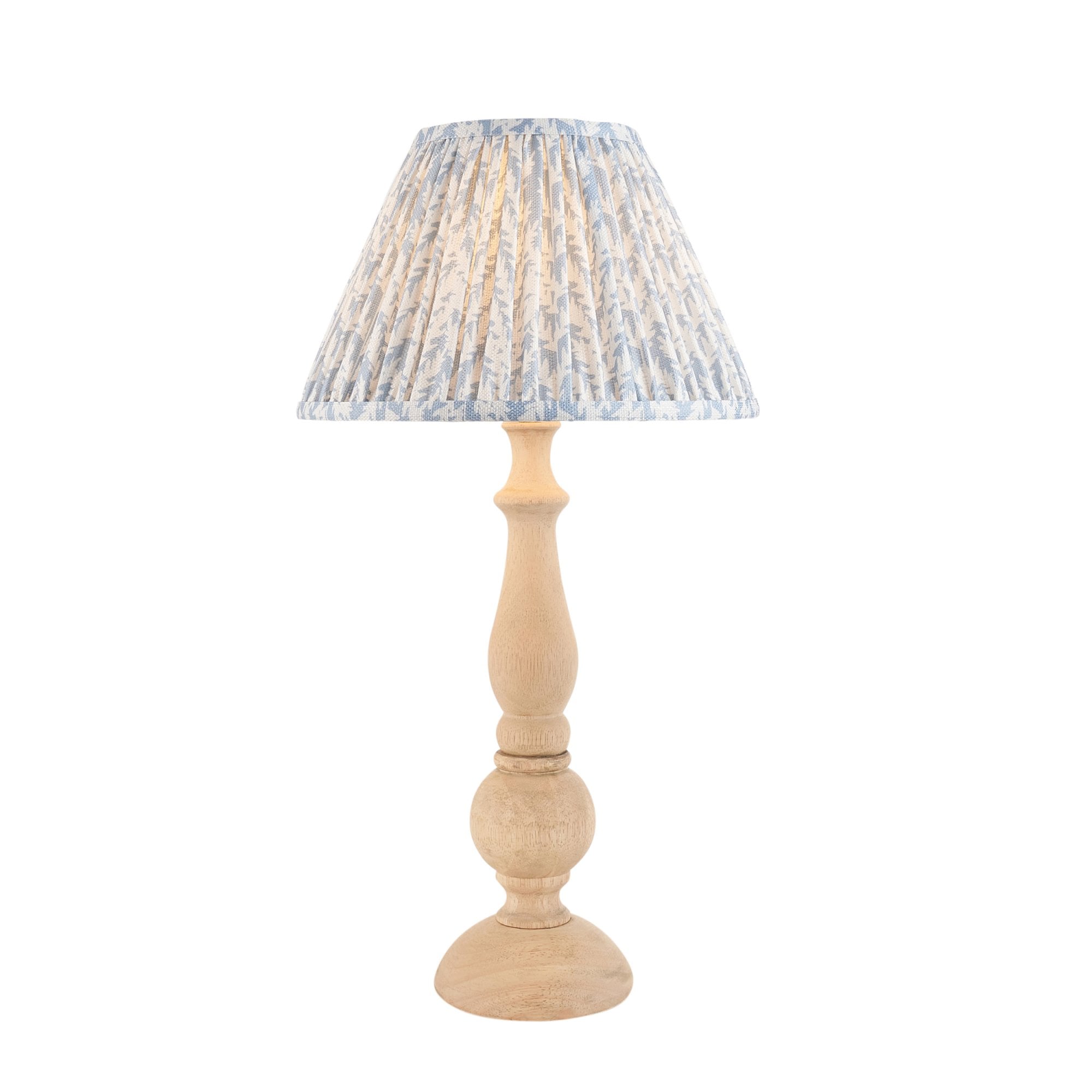 Endon Hidcote Table Lamp & Leaf 30cm Shell Bay Blue Shade
