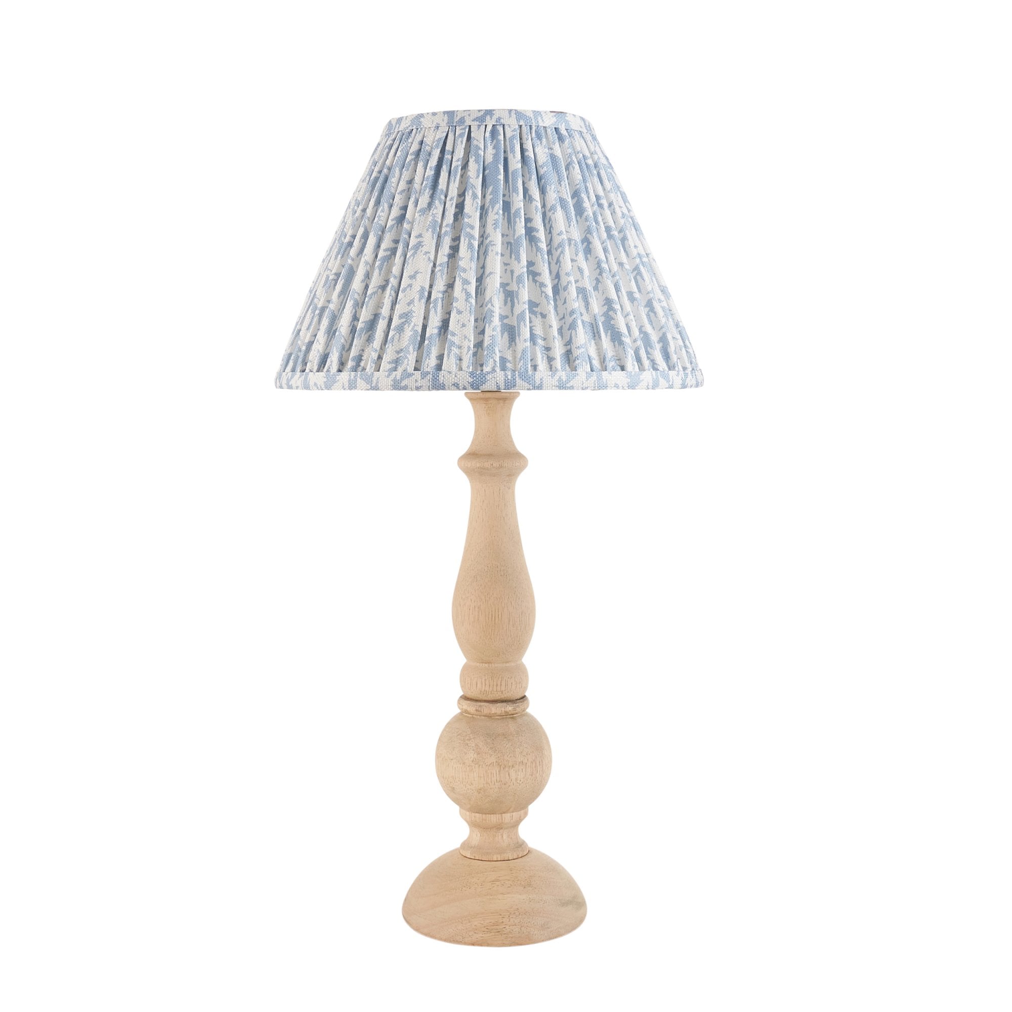 Endon Hidcote Table Lamp & Leaf 30cm Shell Bay Blue Shade