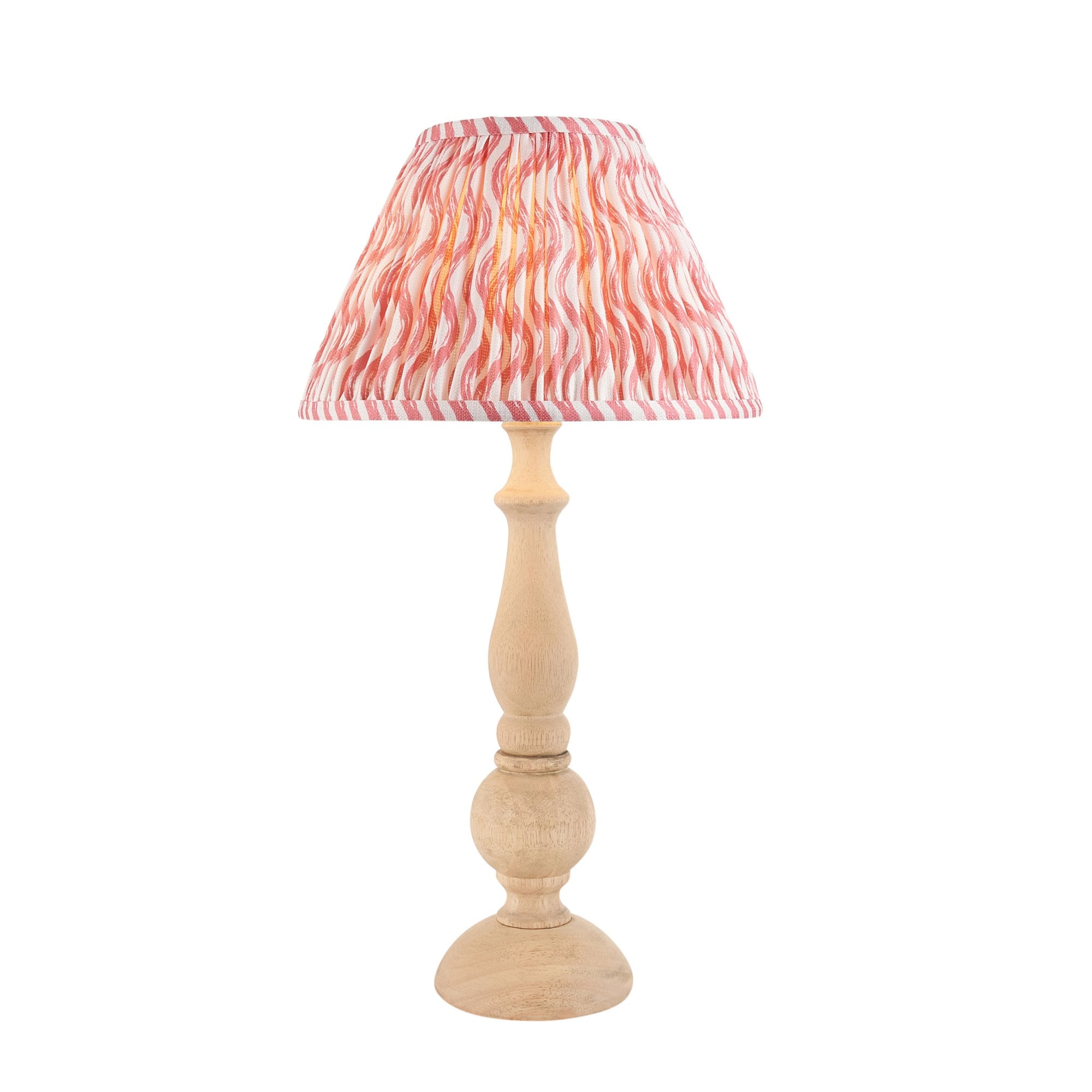 Endon Hidcote Table Lamp & Ripple 30cm Coral Pink Shade