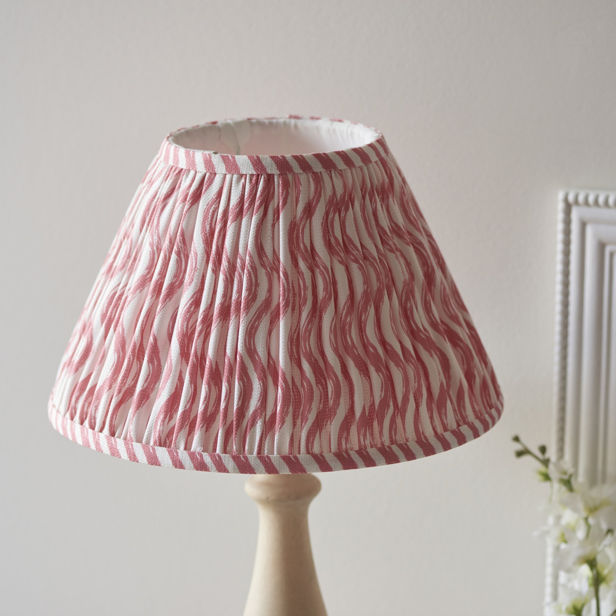 Endon Hidcote Table Lamp & Ripple 30cm Coral Pink Shade